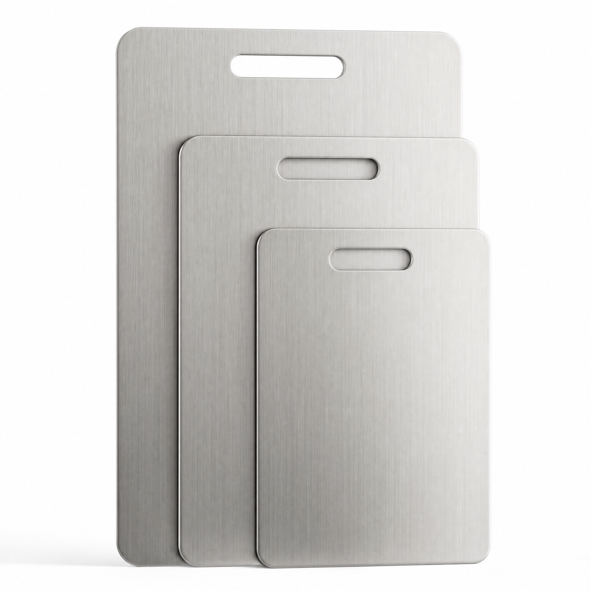Three sizes of the stainless steel cutting board