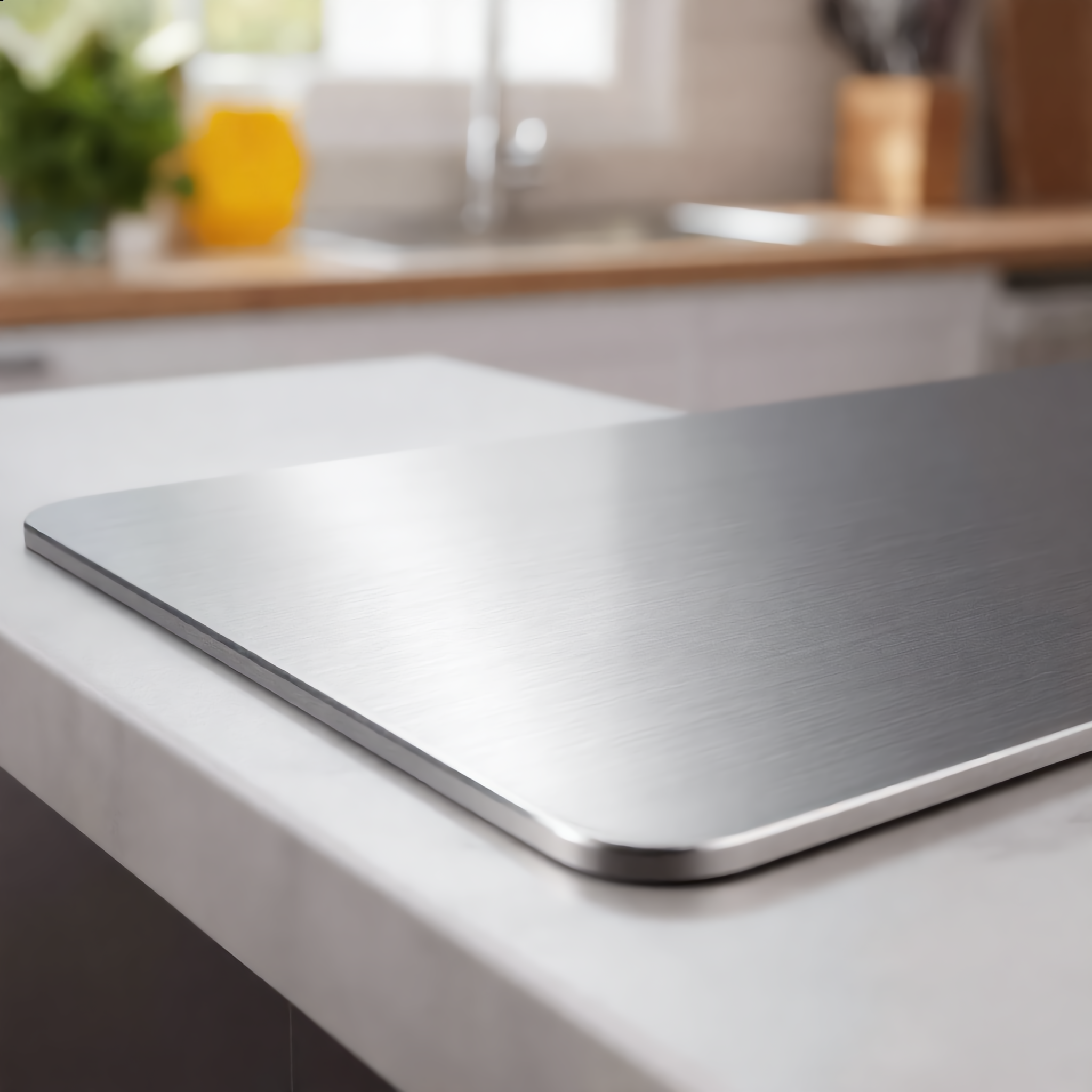 Close-up of the rounded corner and slim edge of the board