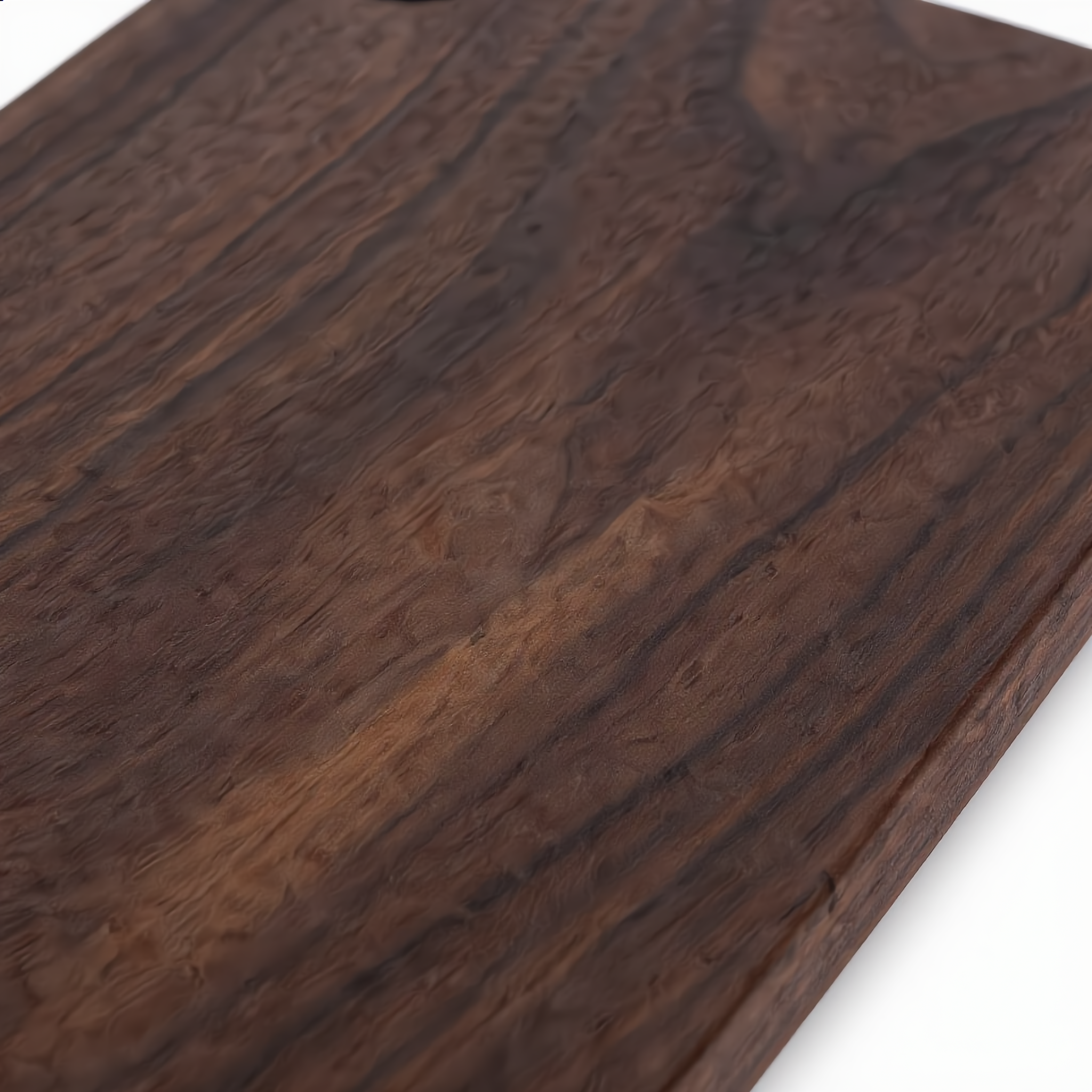 Close-up of the rich black walnut wood grain