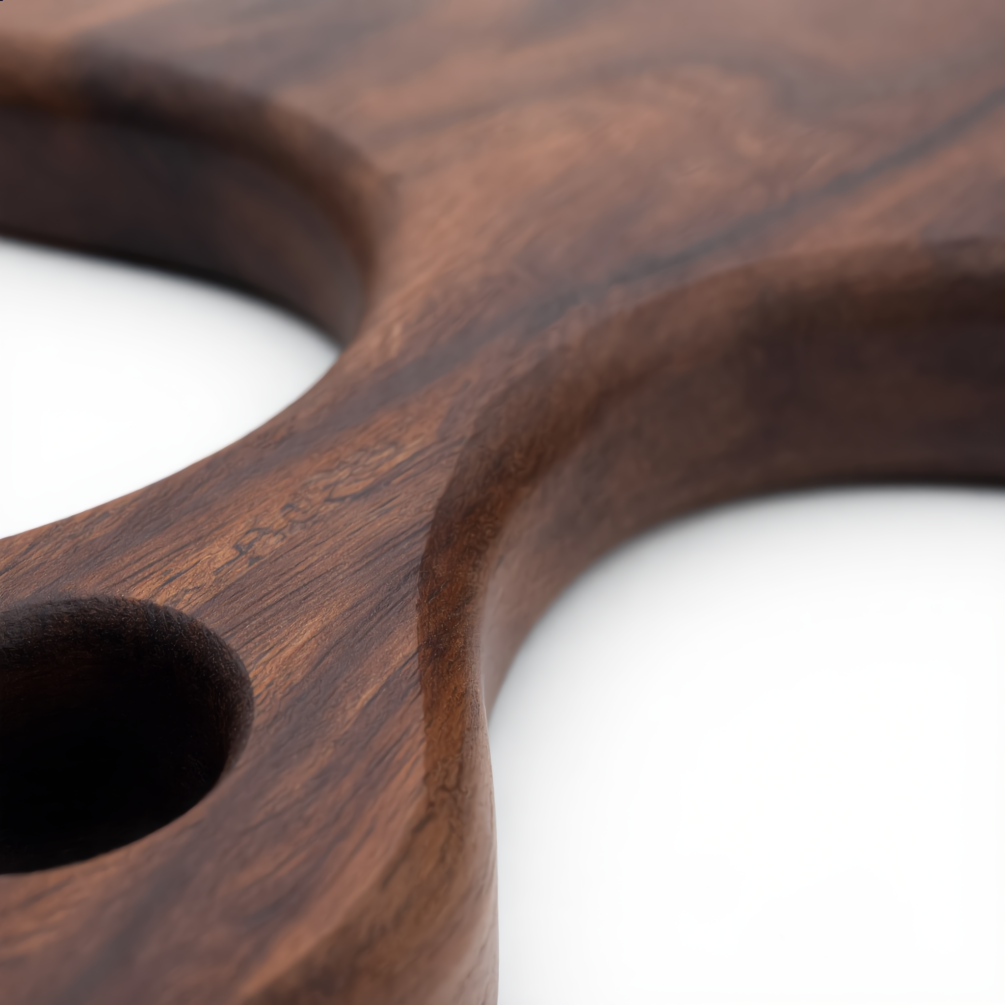 Close-up of the paddle handle and hanging hole
