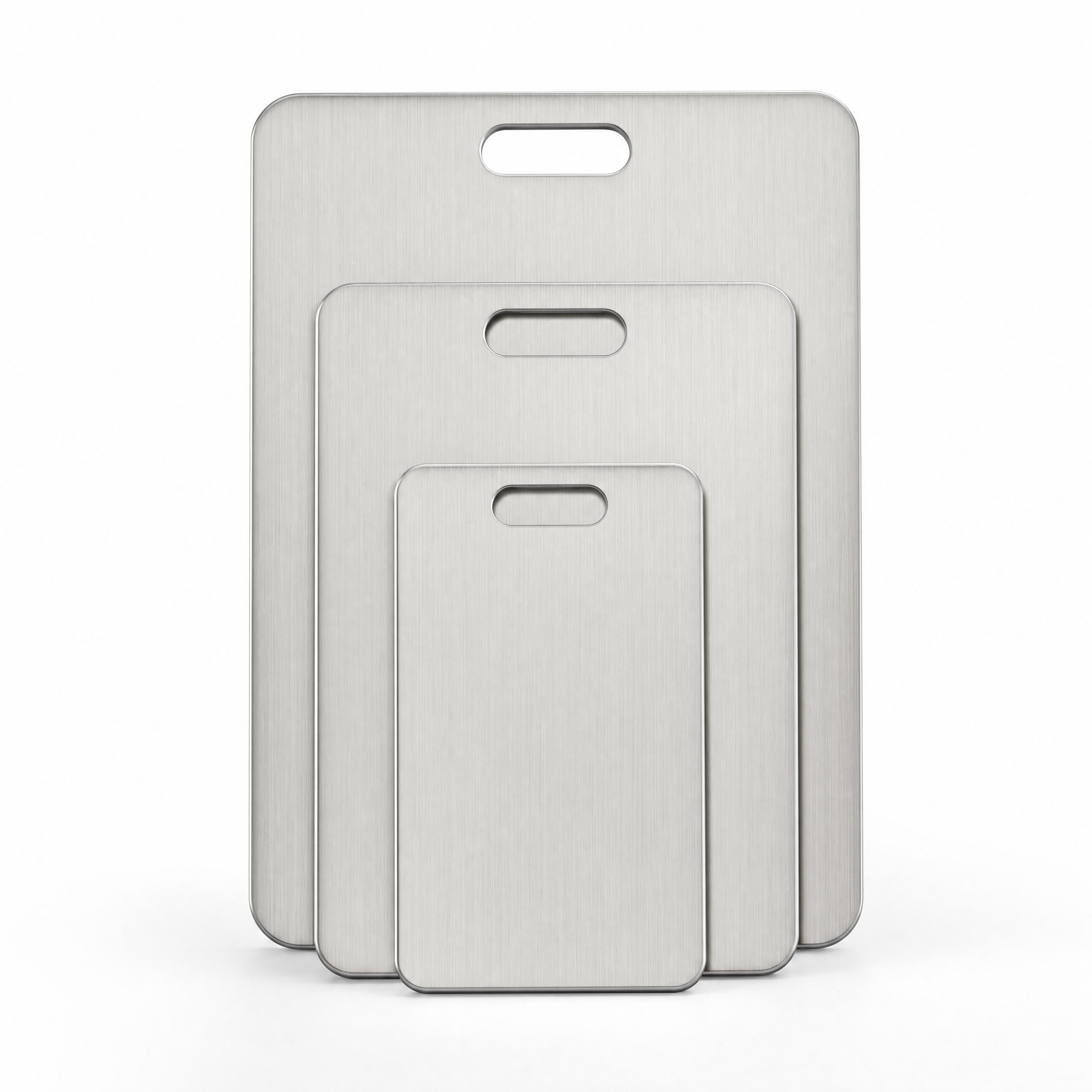 Three sizes of the stainless steel cutting board
