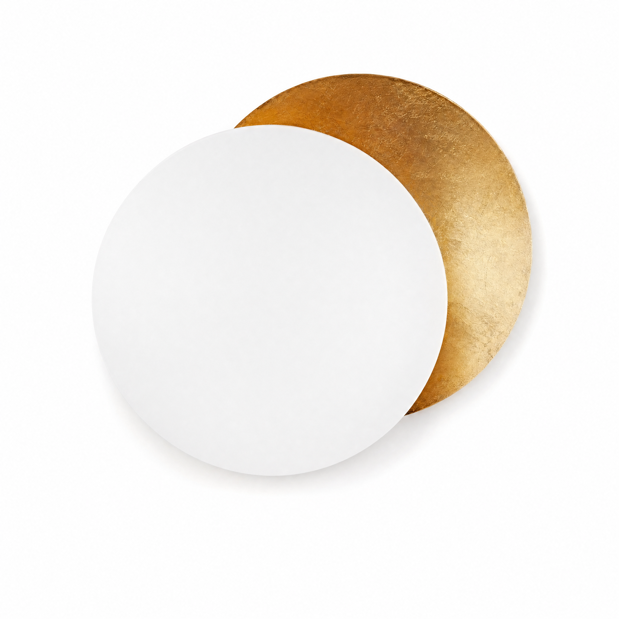 Eclissi Lunar Halo Wall Sconce White disc over Brass leaf