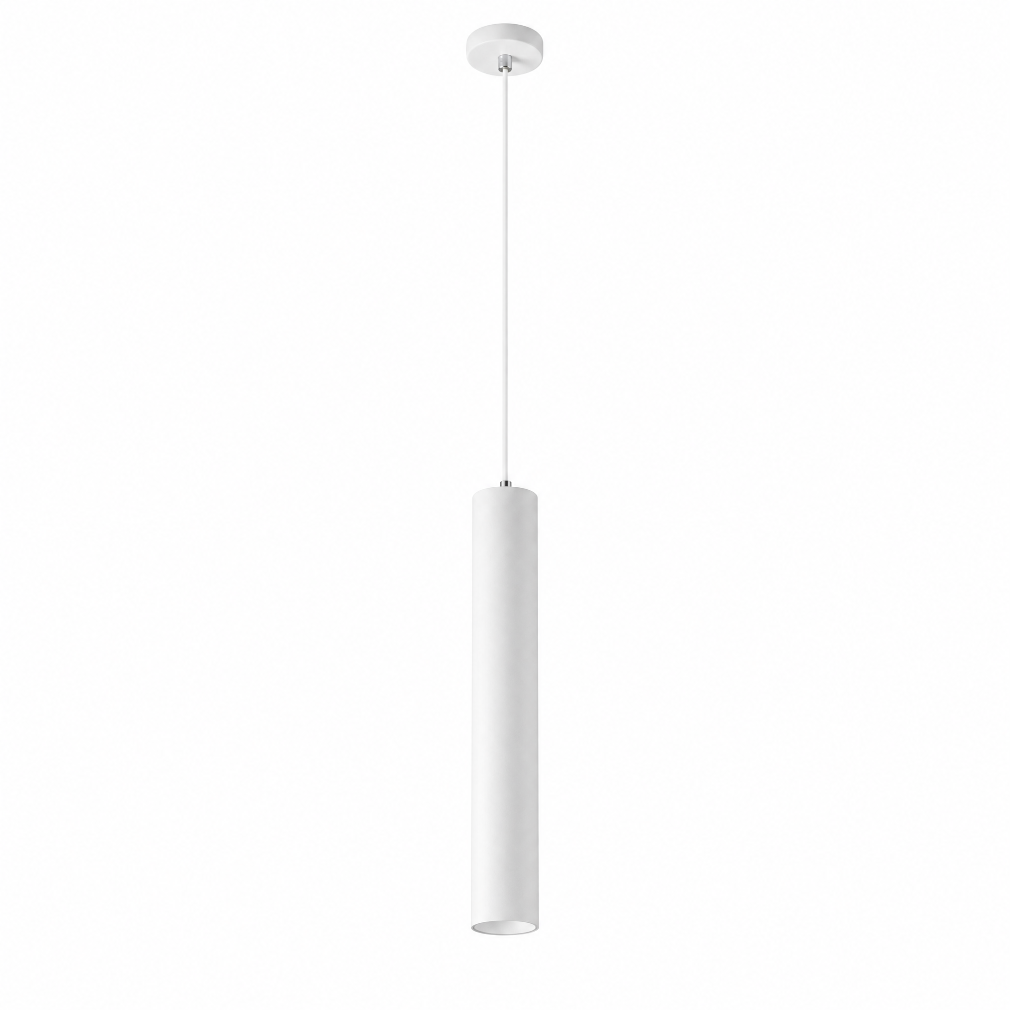 Cometa Minimalist Pendant Light, White tube style