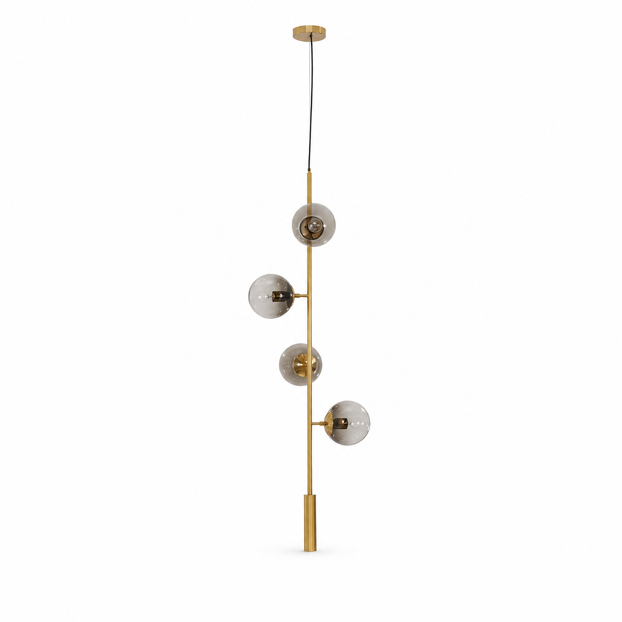 Costellazione Glass Globe Pendant, Gold vertical, smoked glass