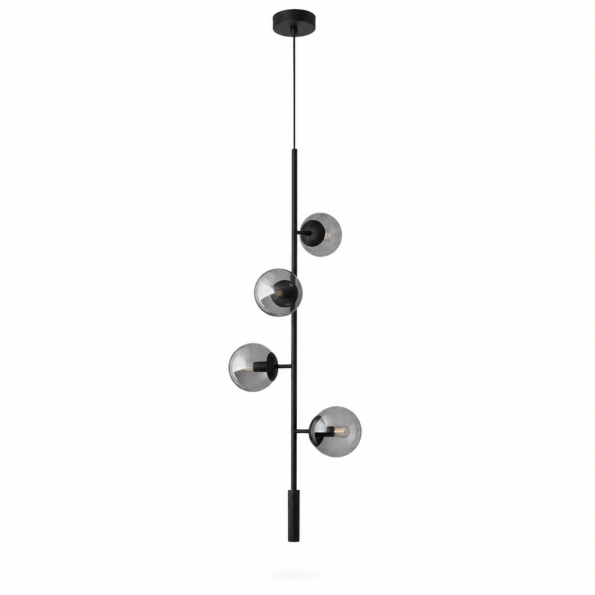 Costellazione Glass Globe Pendant, Black vertical, smoked glass