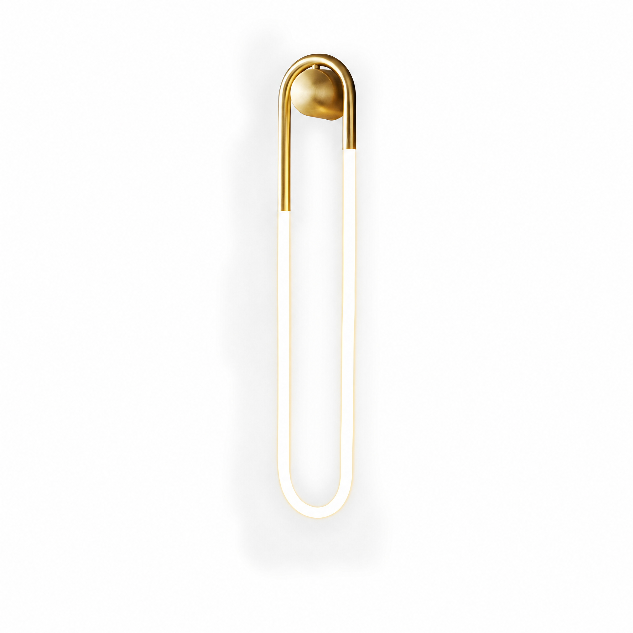 Quiete tall brass hook wall sconce Style D