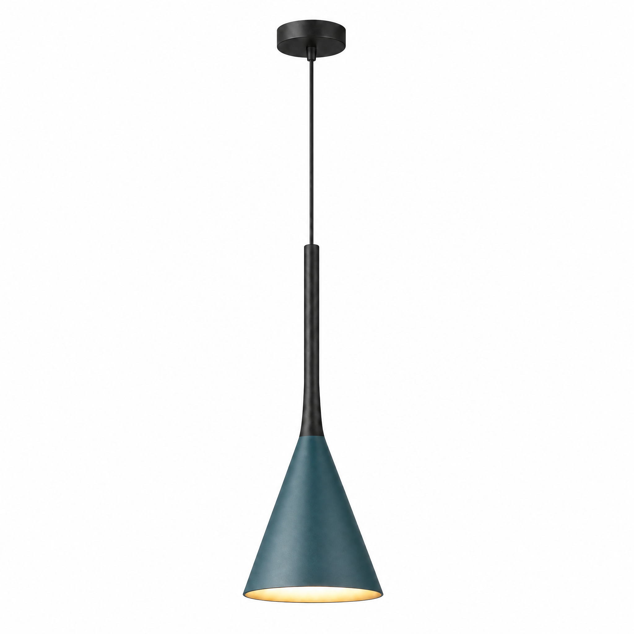 Calla Cone Pendant Light in blue on a white background