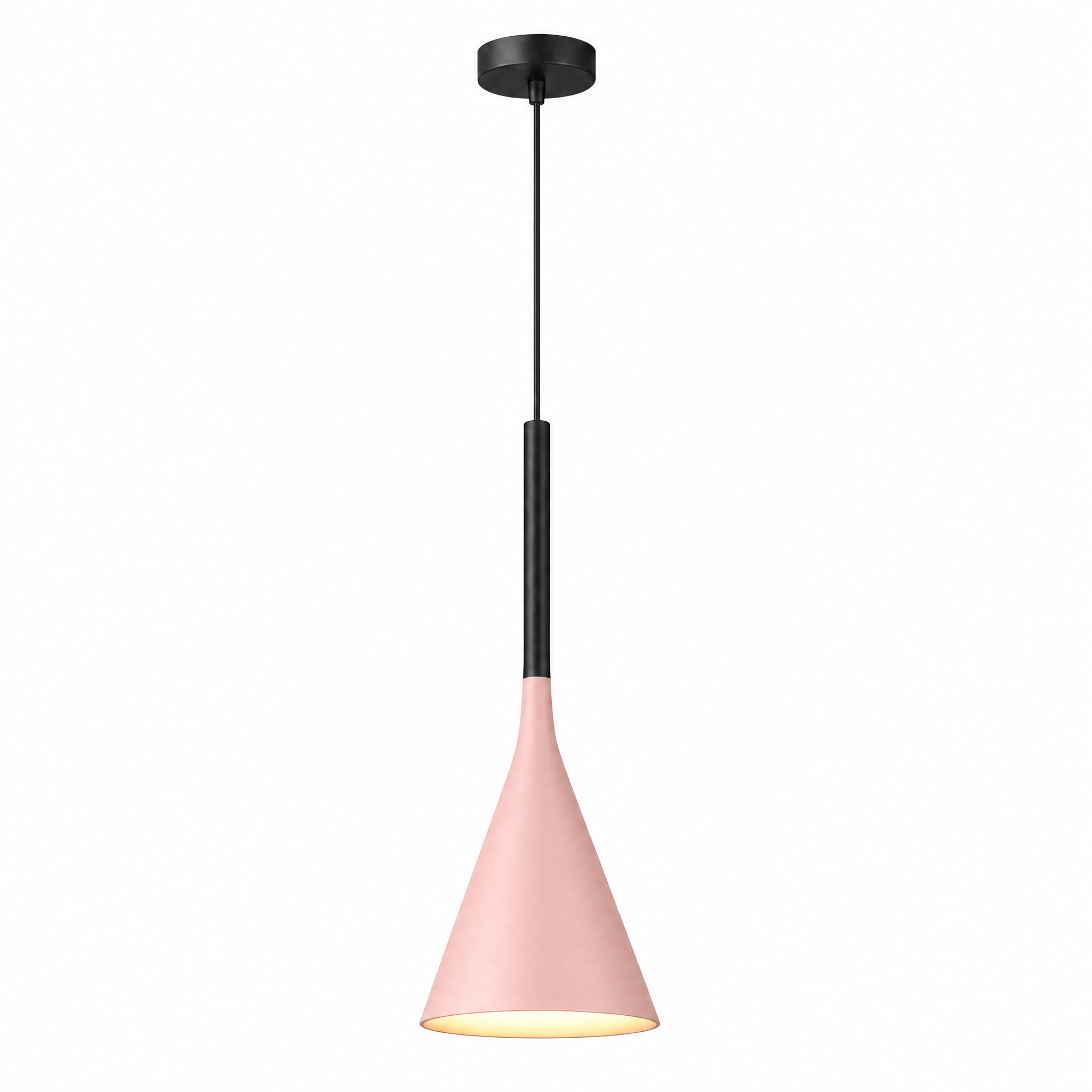Calla Cone Pendant Light in pink on a white background
