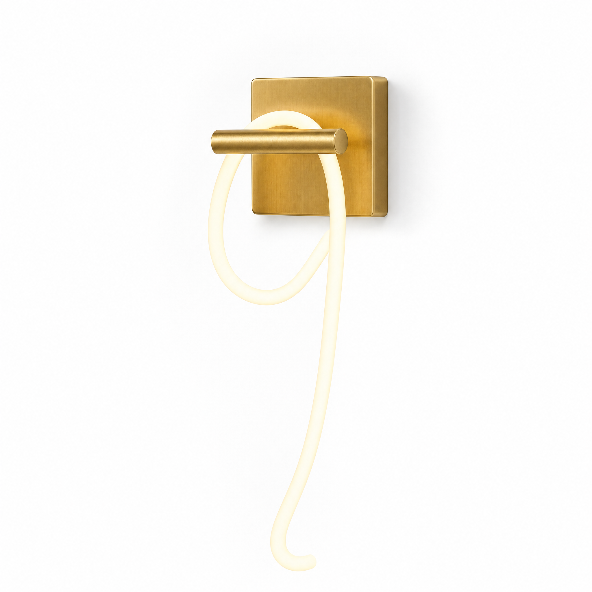 Onda LED rope wall light in brass