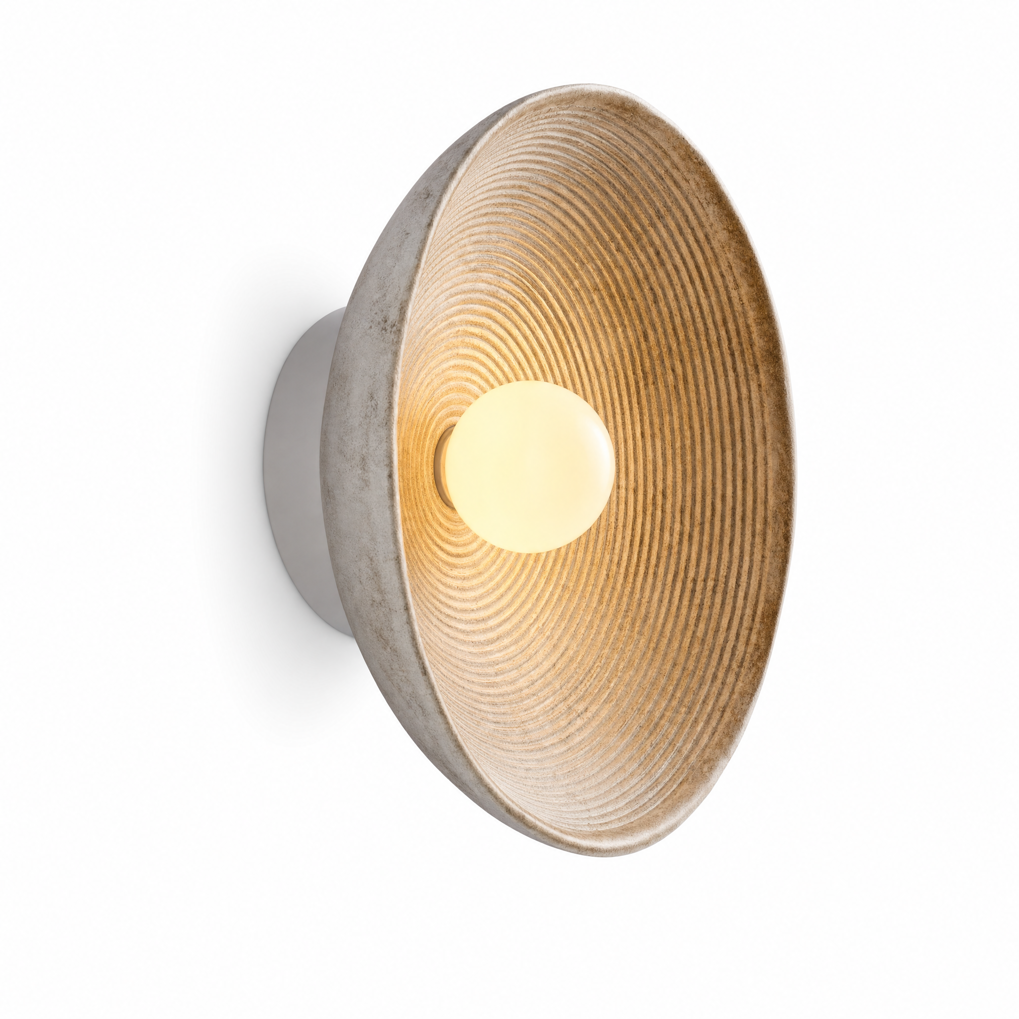 Aurelia Sculptural Wall Sconce — side profile showing the sculpted bowl depth and wall mount