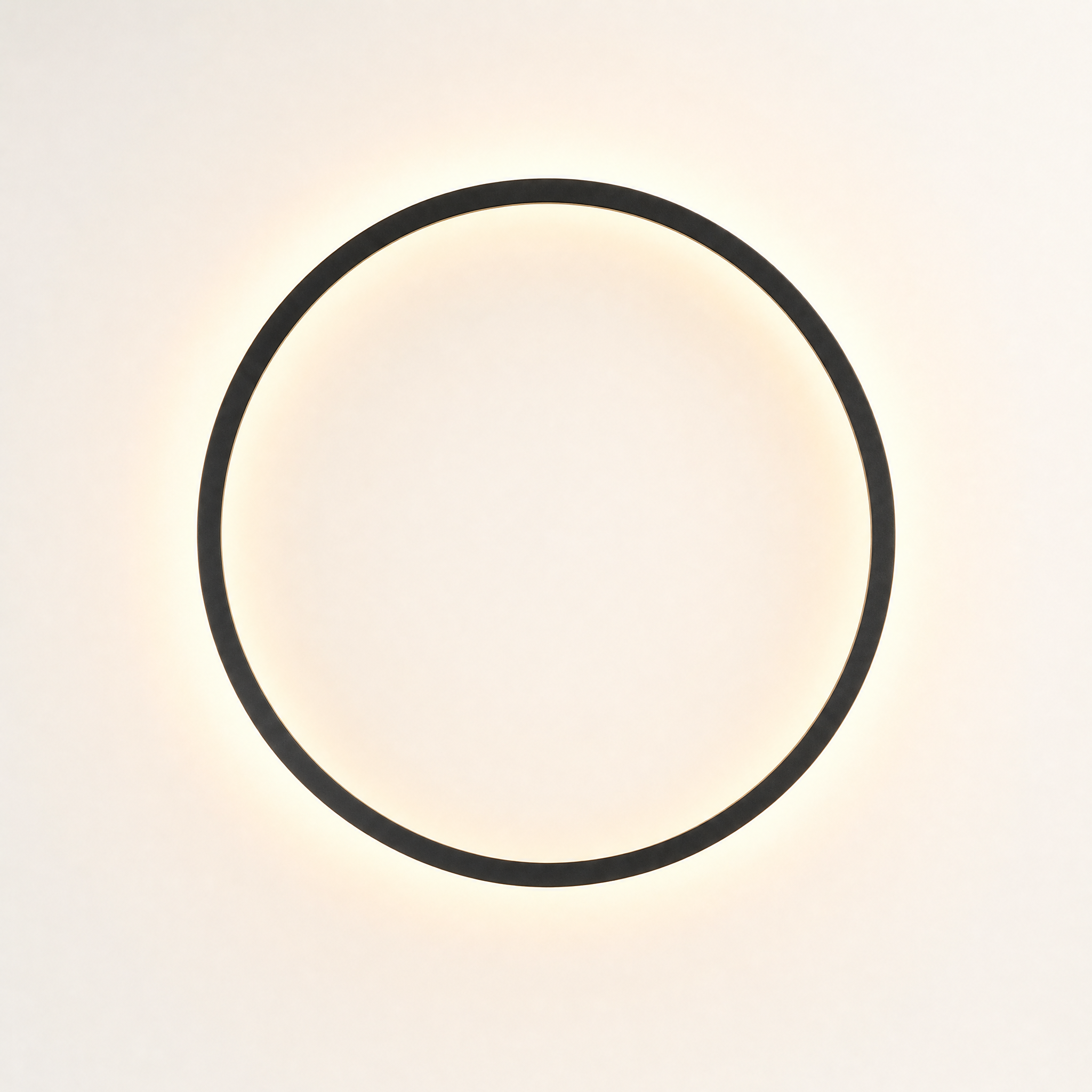 Eclisse Halo Ring Wall Light — black ring with warm white 3000K backlit glow