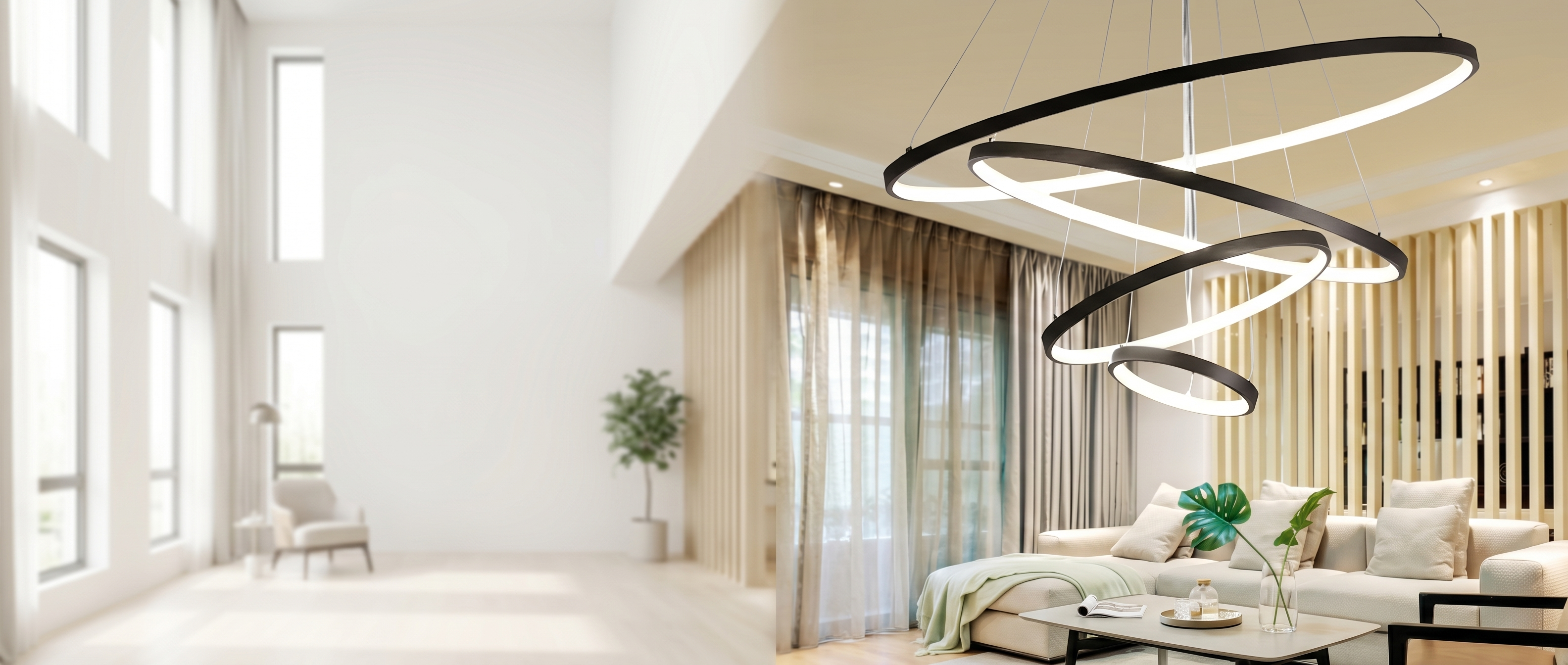 Orbita LED ring chandelier banner