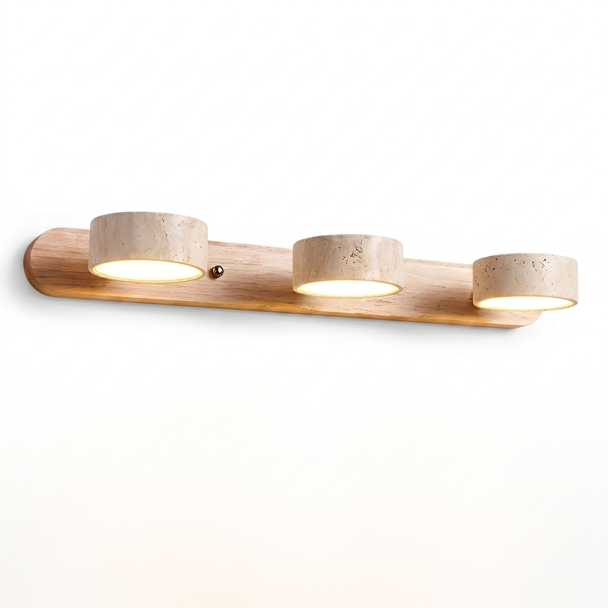 Lucenza Travertine Wall Light - natural oak, 3 lights - studio