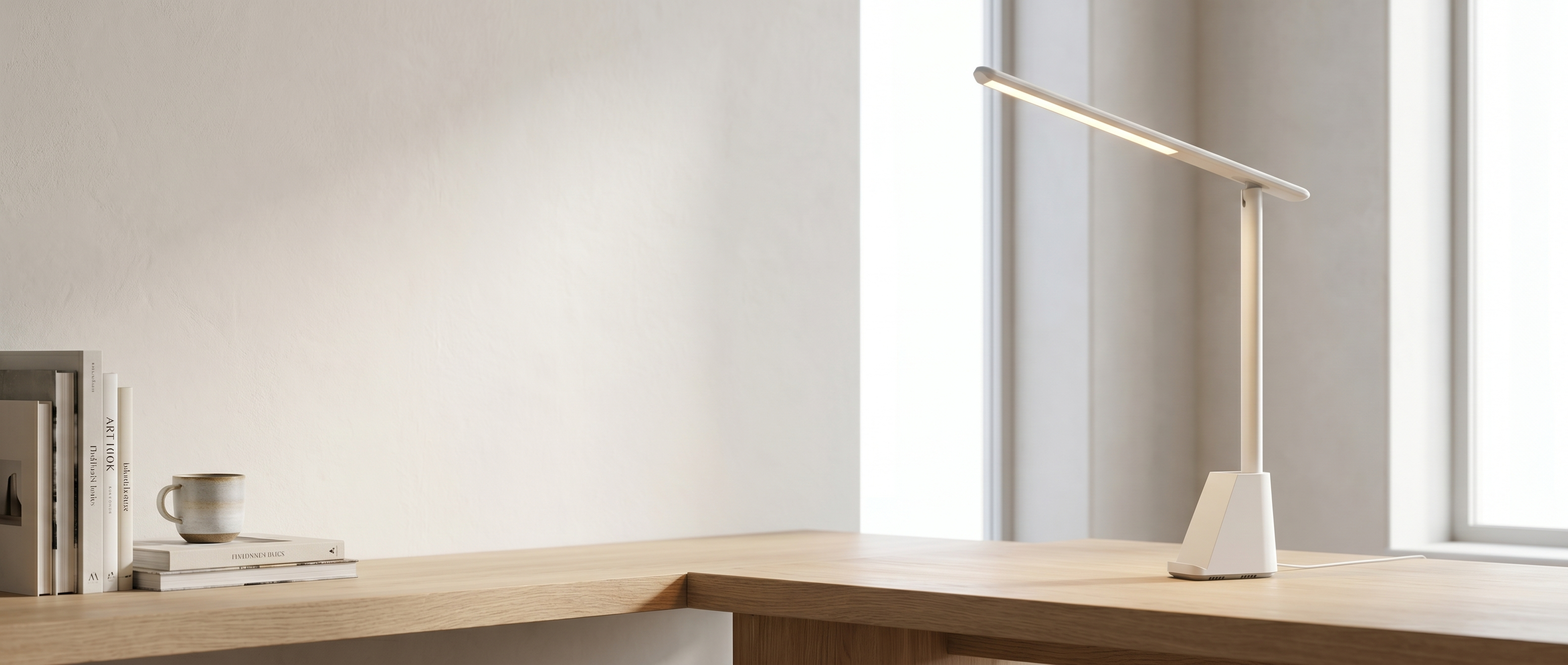 Foldable desk lamp banner