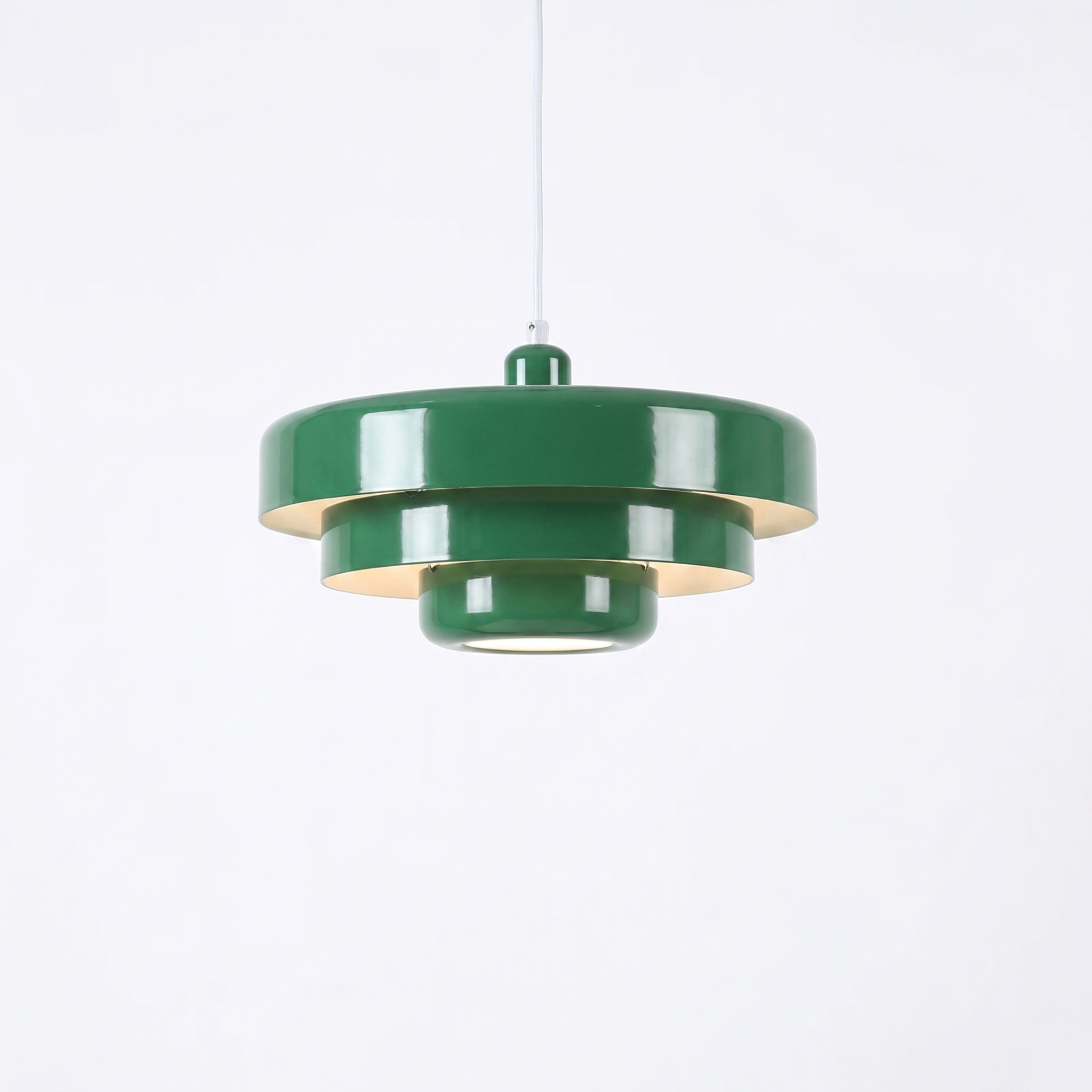 Green three-tier macaron pendant light