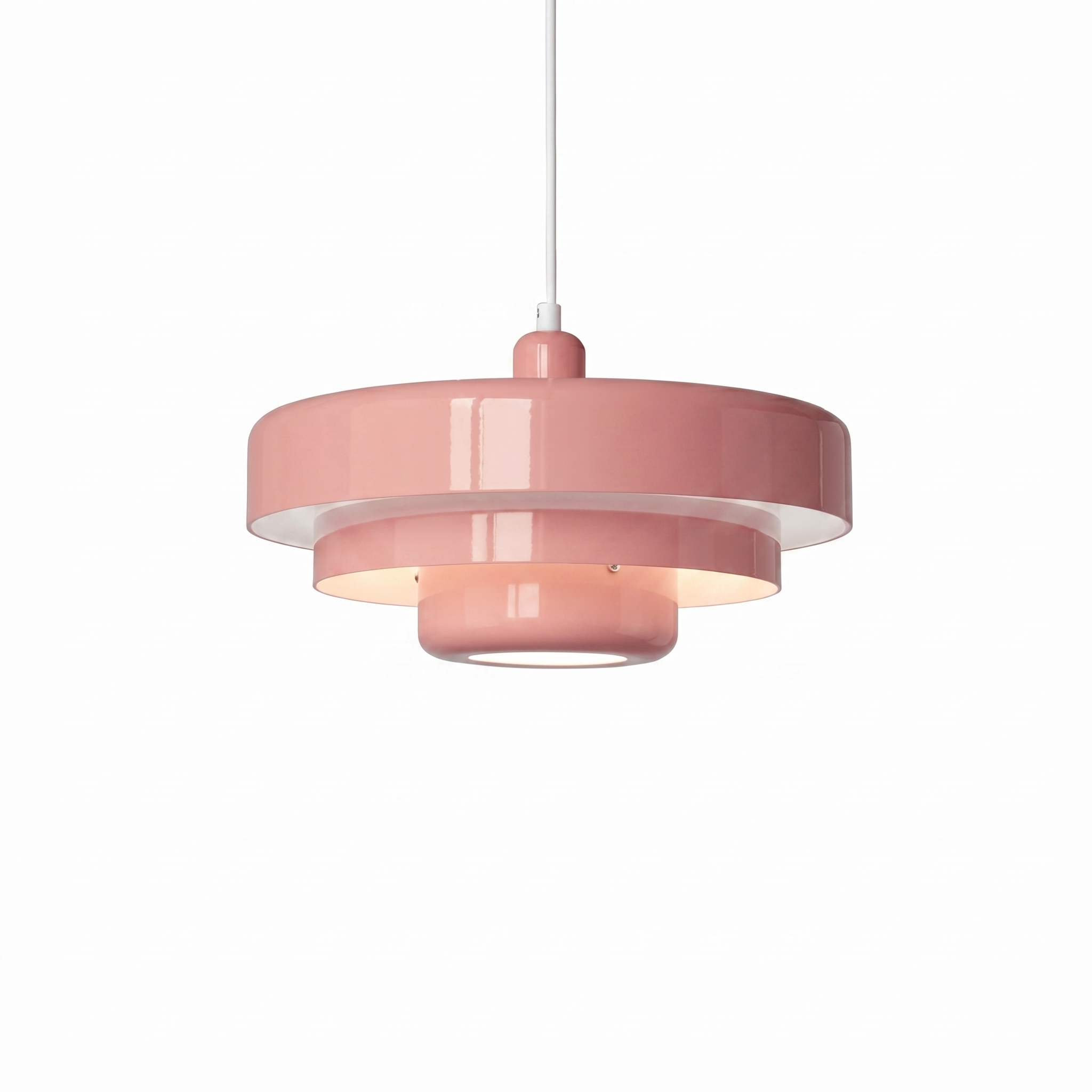 Pink three-tier macaron pendant light