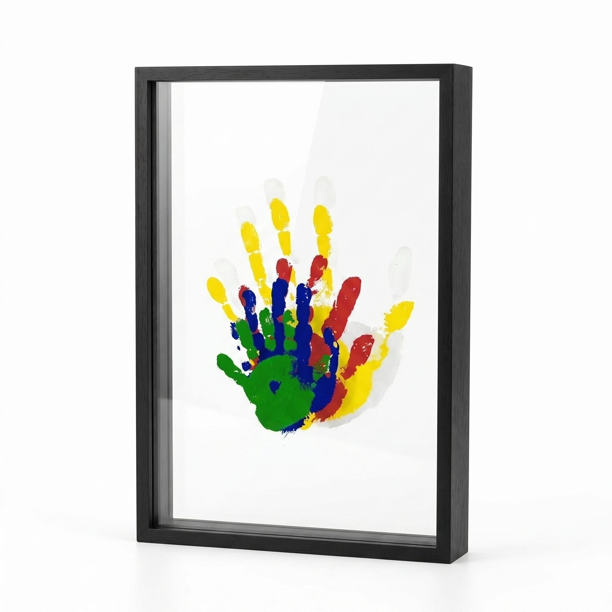 Black wood baby handprint keepsake frame