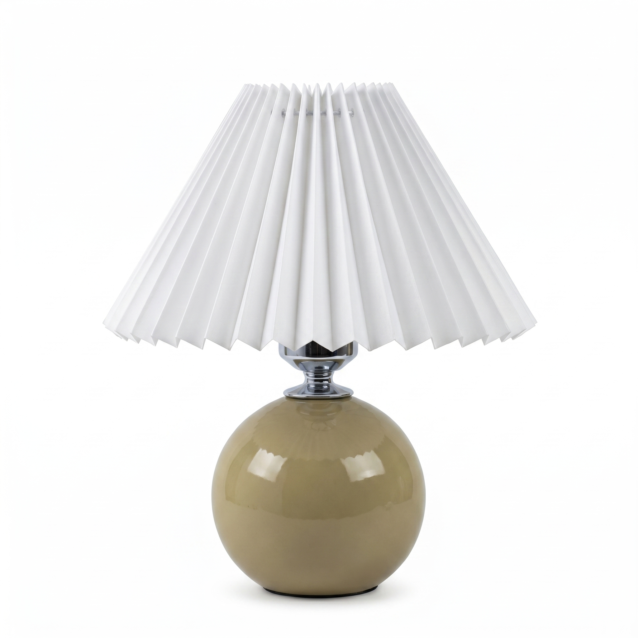 Carezza Pleated Ceramic Table Lamp in khaki