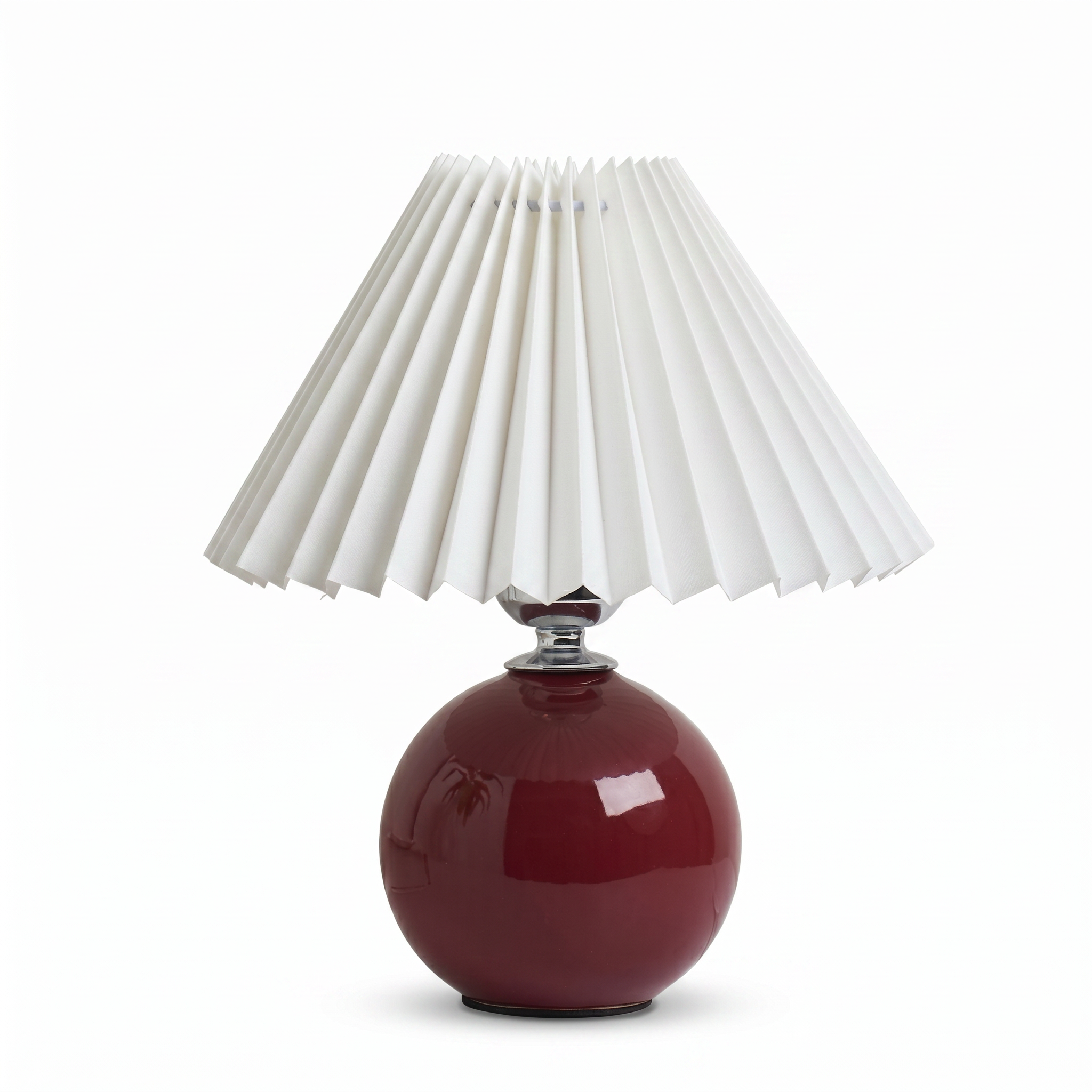Carezza Pleated Ceramic Table Lamp in burgundy