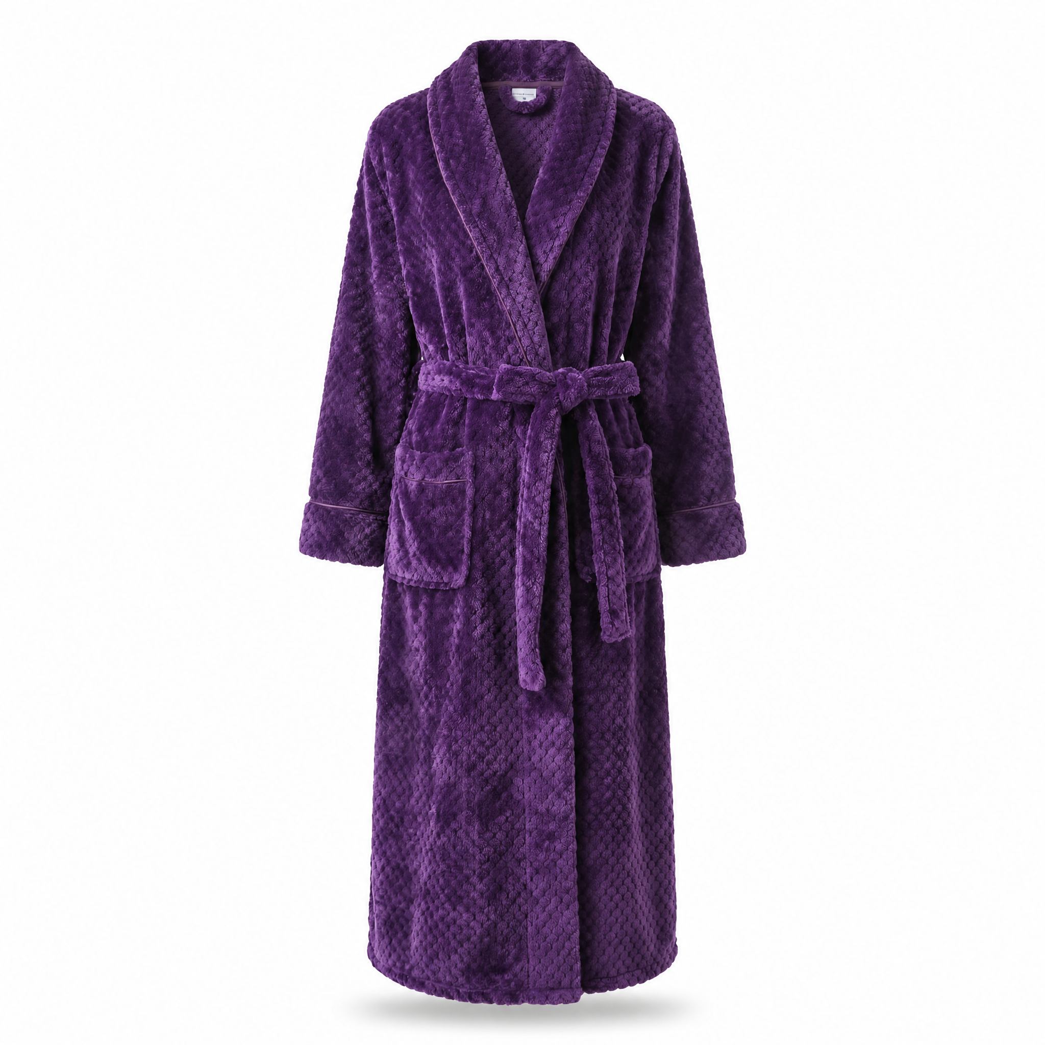 Abbraccio long shawl fleece robe Purple hero
