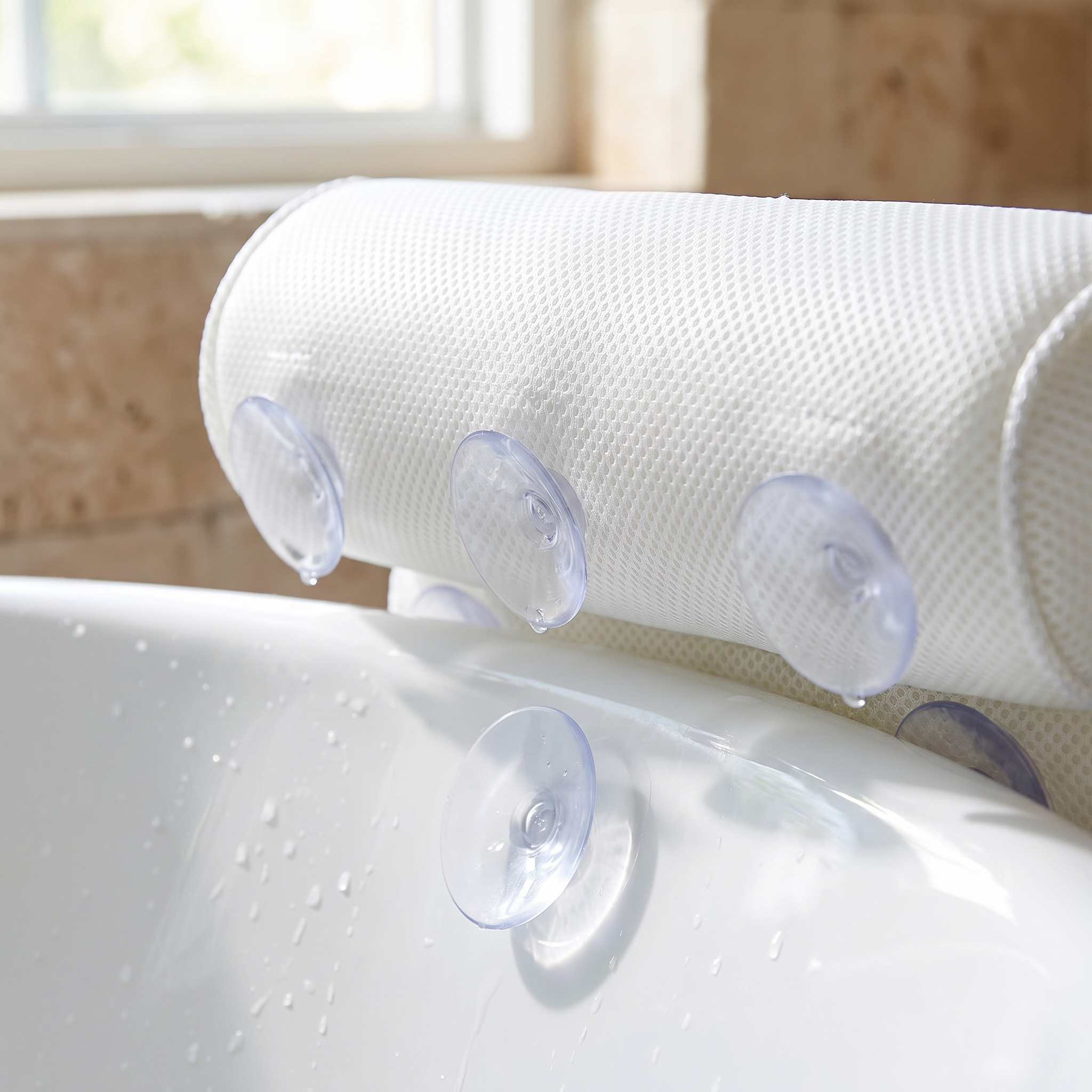 Strong suction cups gripping the tub
