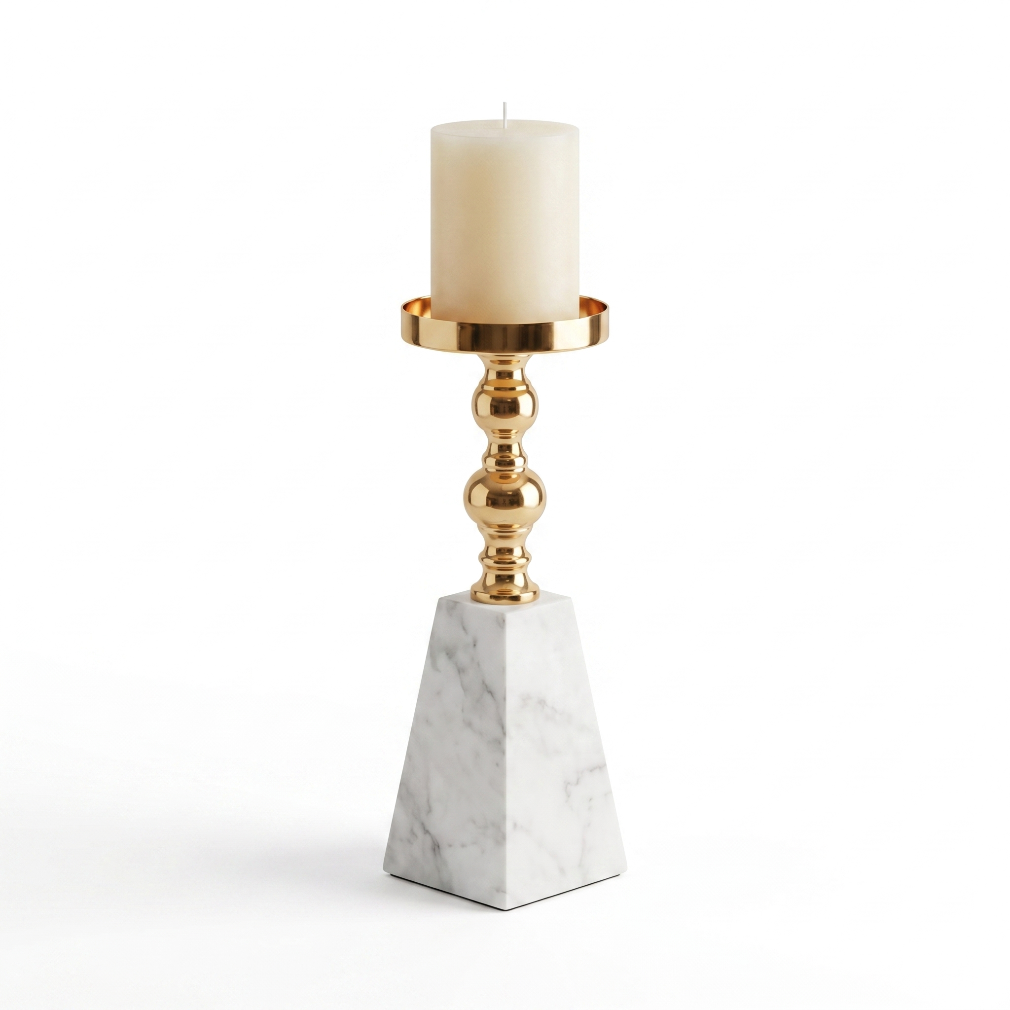 Aurea marble candle holder, Signature size, studio hero