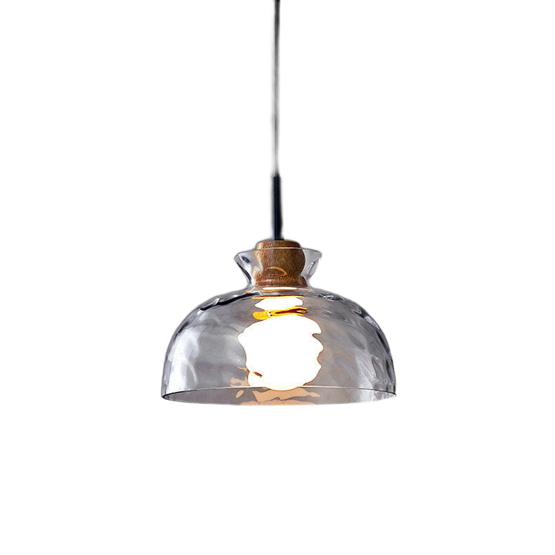Chiara rippled glass bowl pendant