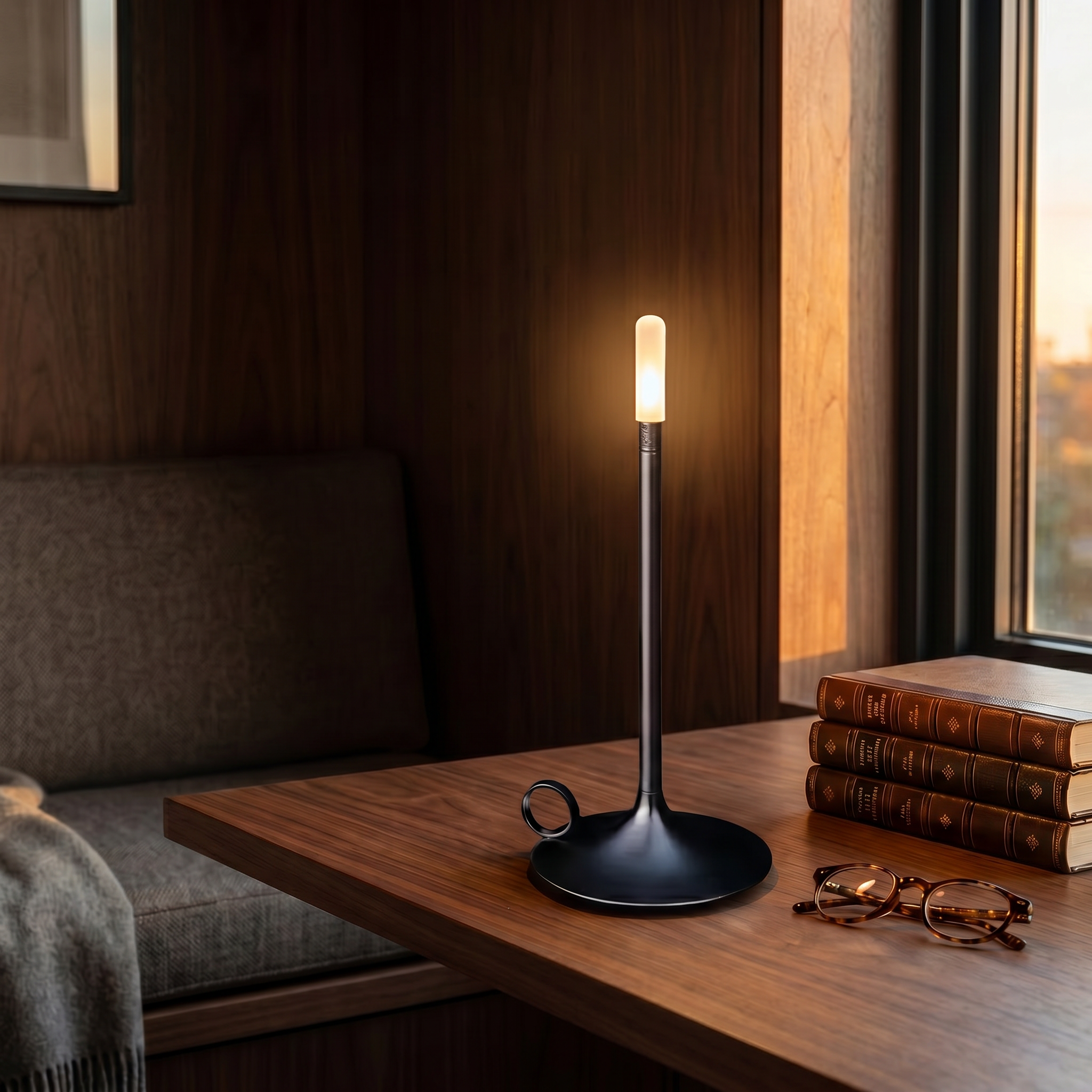 Fiamma gray lamp on a desk