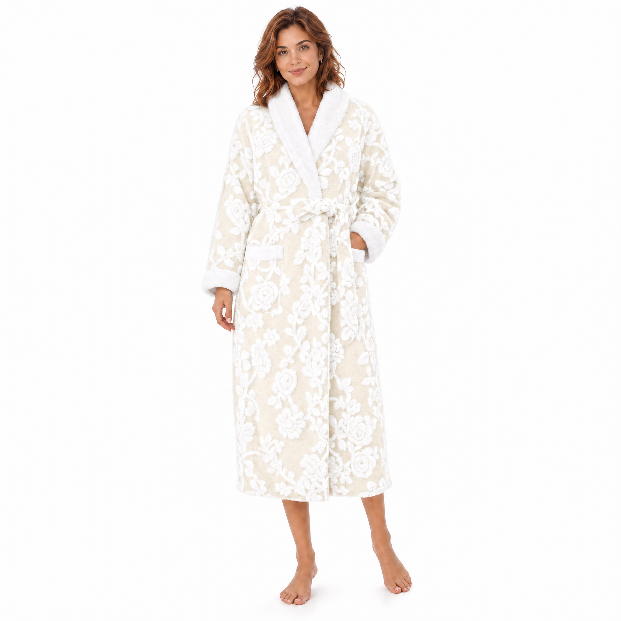 Amorosa Floral Jacquard Robe Lover's Cream