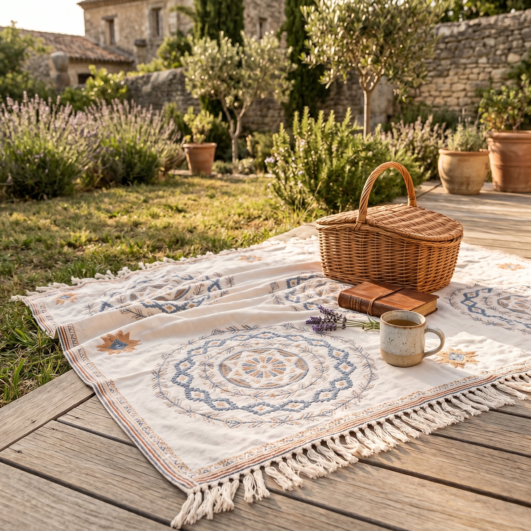 Amalfi Boho Mandala Cotton Throw outdoor picnic