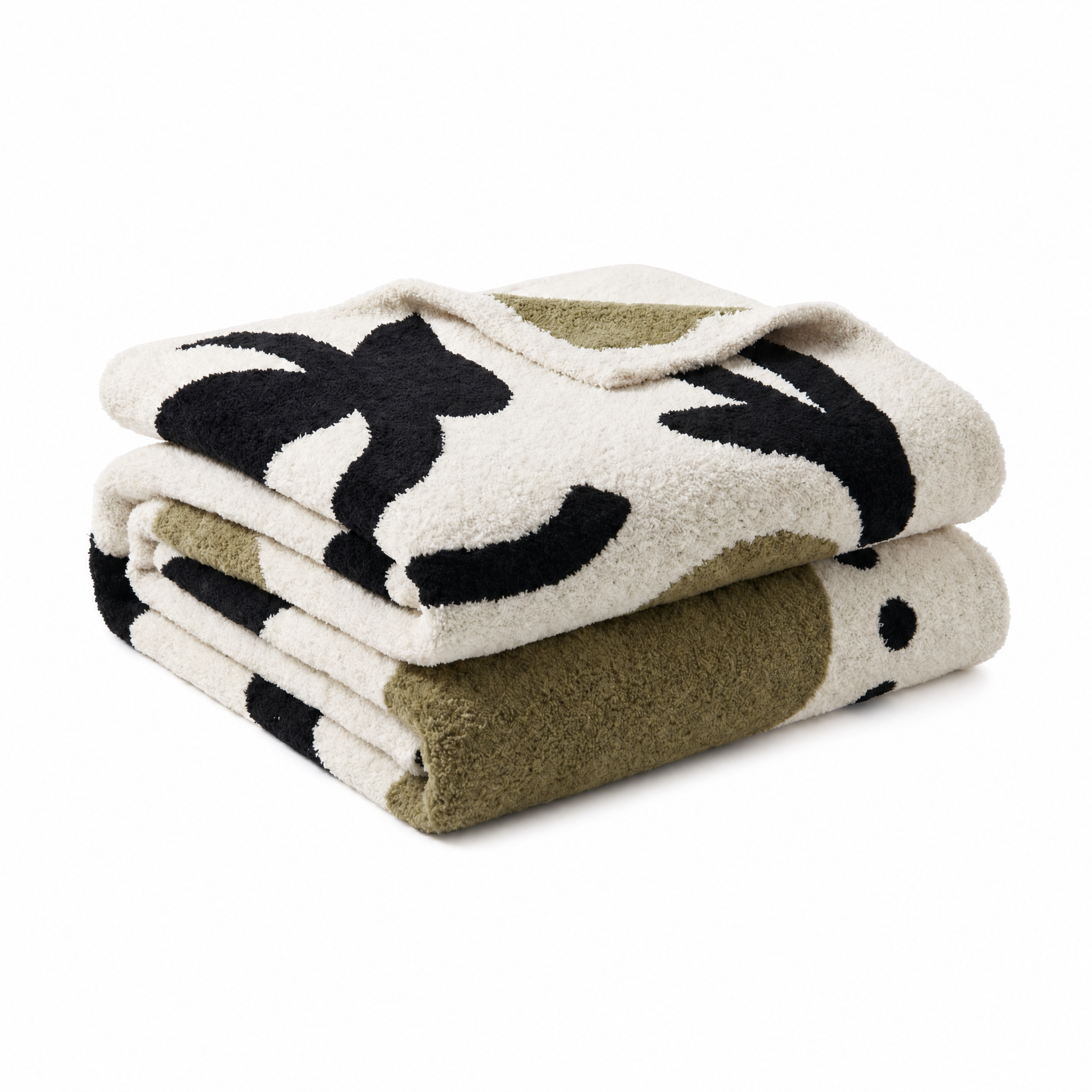 Fiorella Abstract Floral Throw Blanket folded
