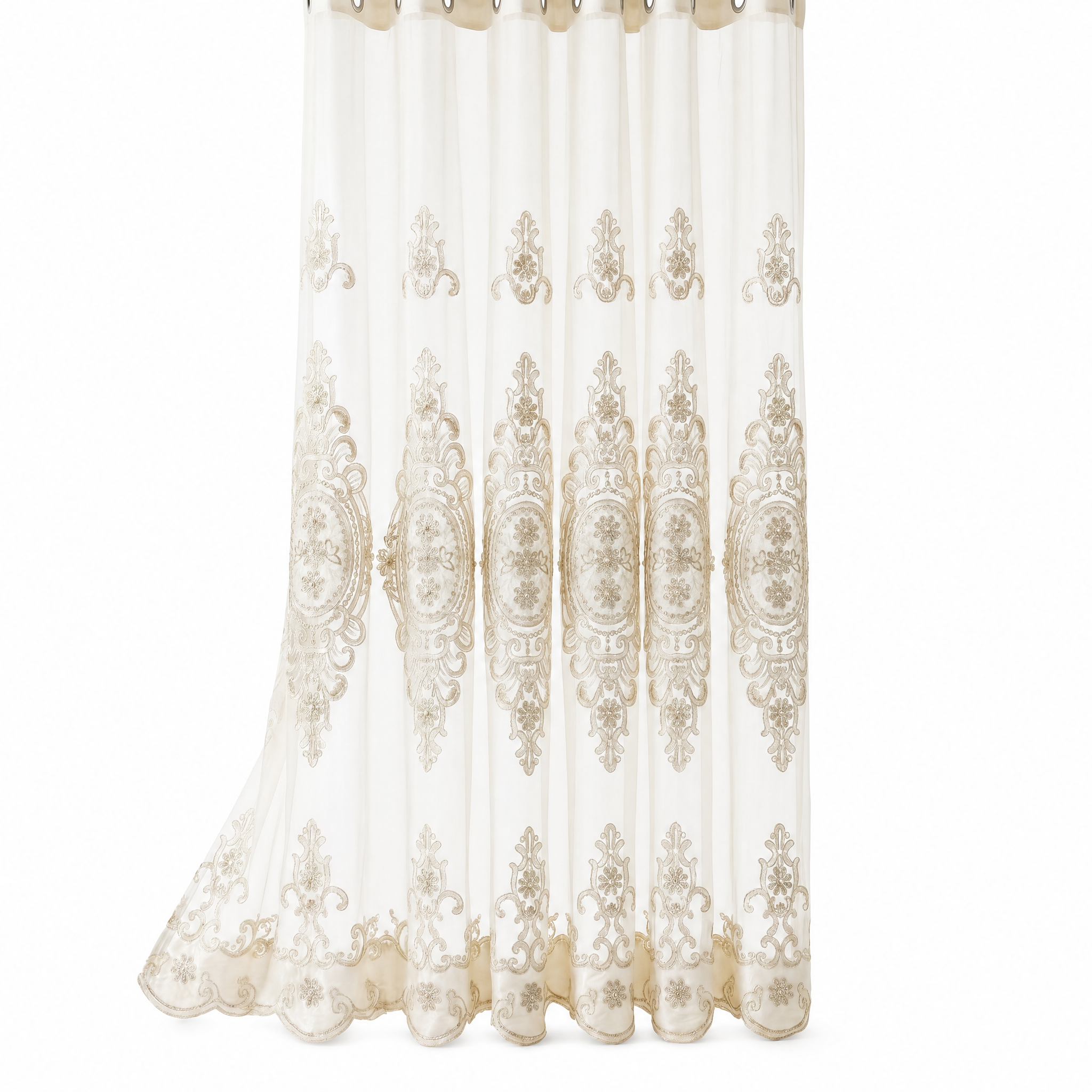 Serafina Embroidered Sheer Lace Curtain panel
