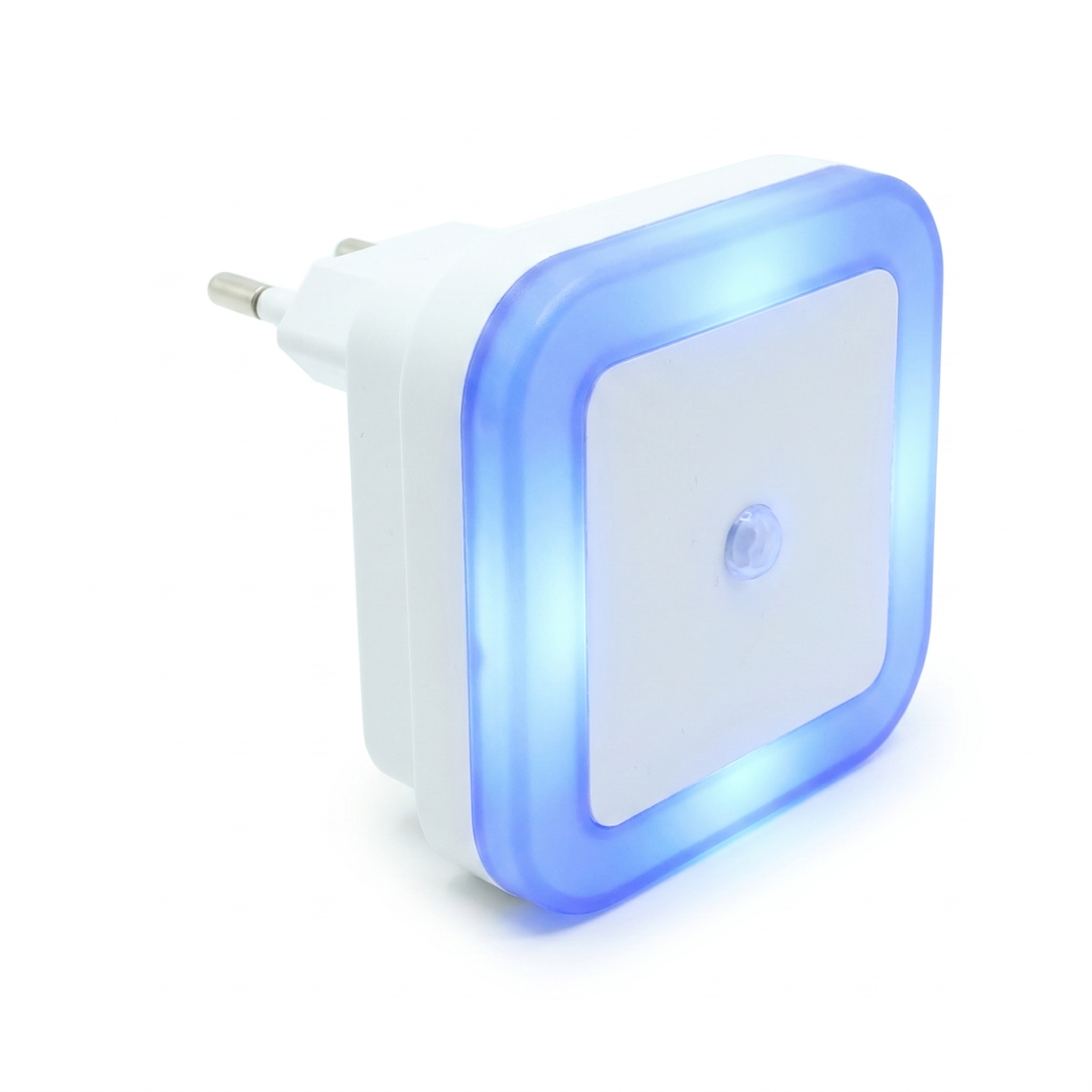 Stellina Plug-In Night Light blue glow on a white background