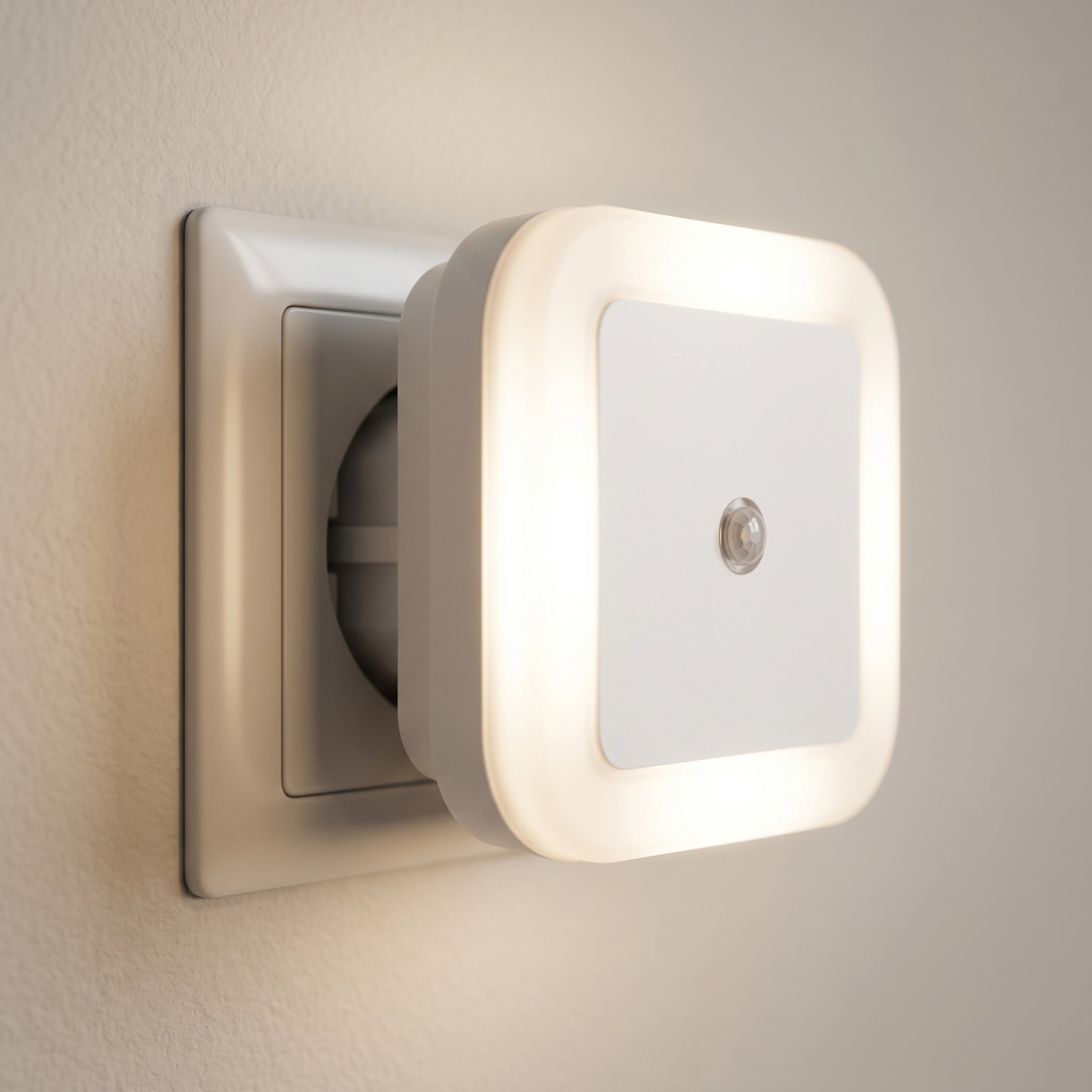 Close-up of the Stellina night light glowing edge and light sensor