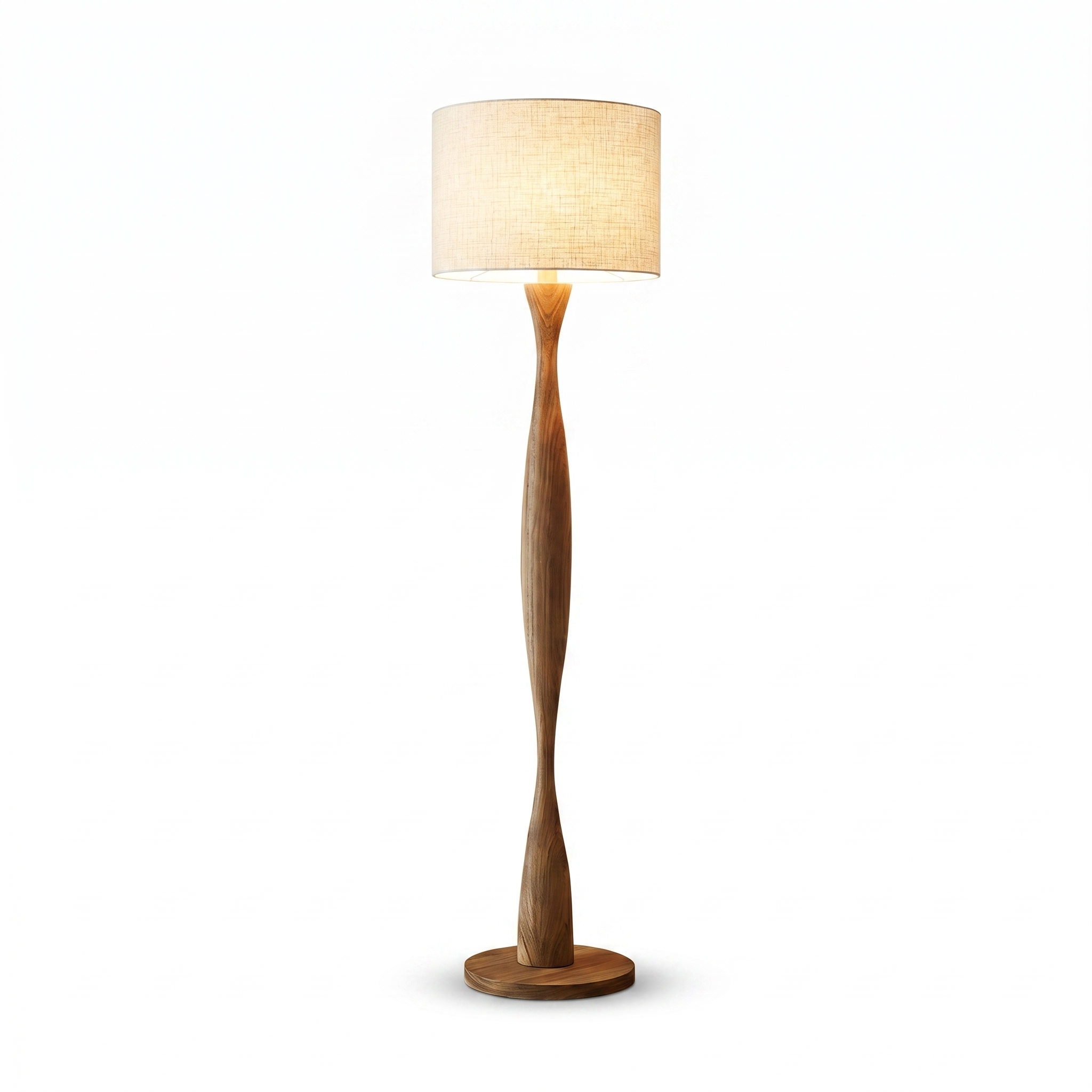Selva Dorata wood floor lamp tapered-curve design hero