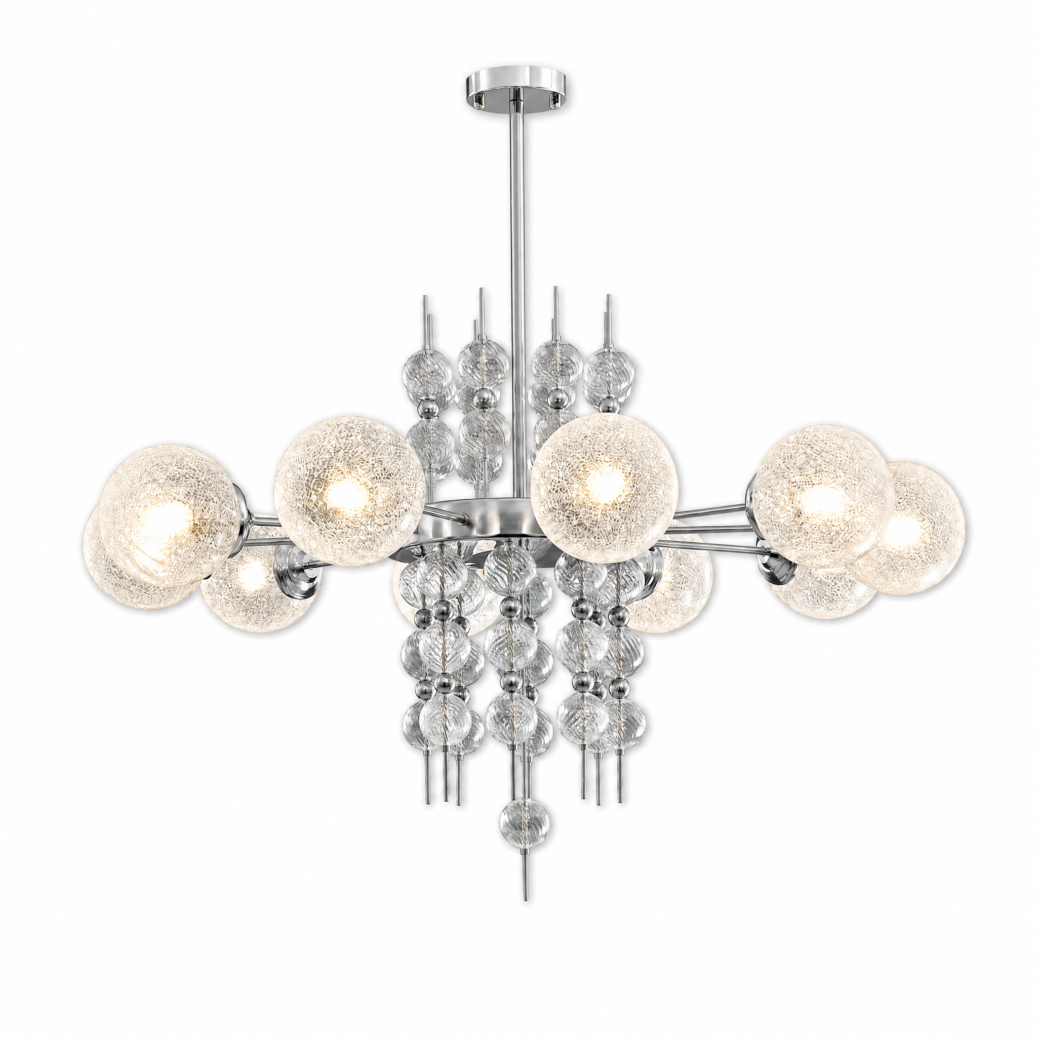 Rugiada Lucente bubble chandelier 10-light silver finish
