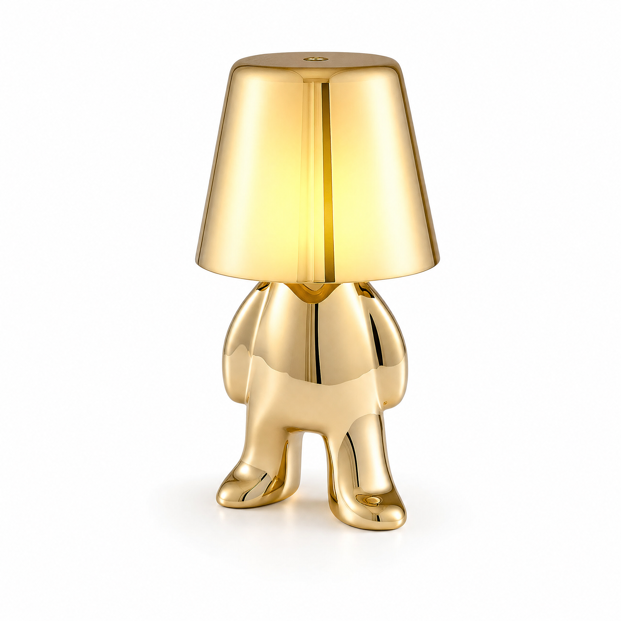 Pensatore Aureo gold statuette lamp standing pose
