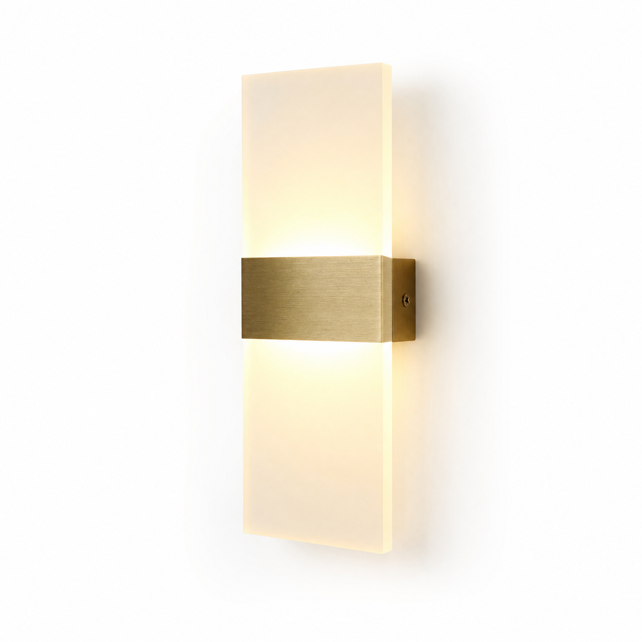 Velo Luminoso square acrylic wall sconce gold band