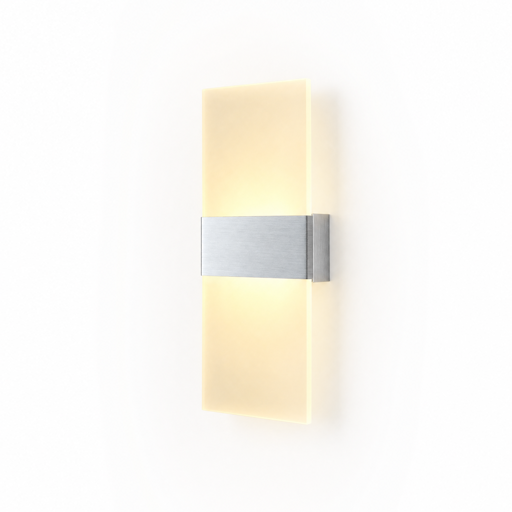 Velo Luminoso square acrylic wall sconce silver band