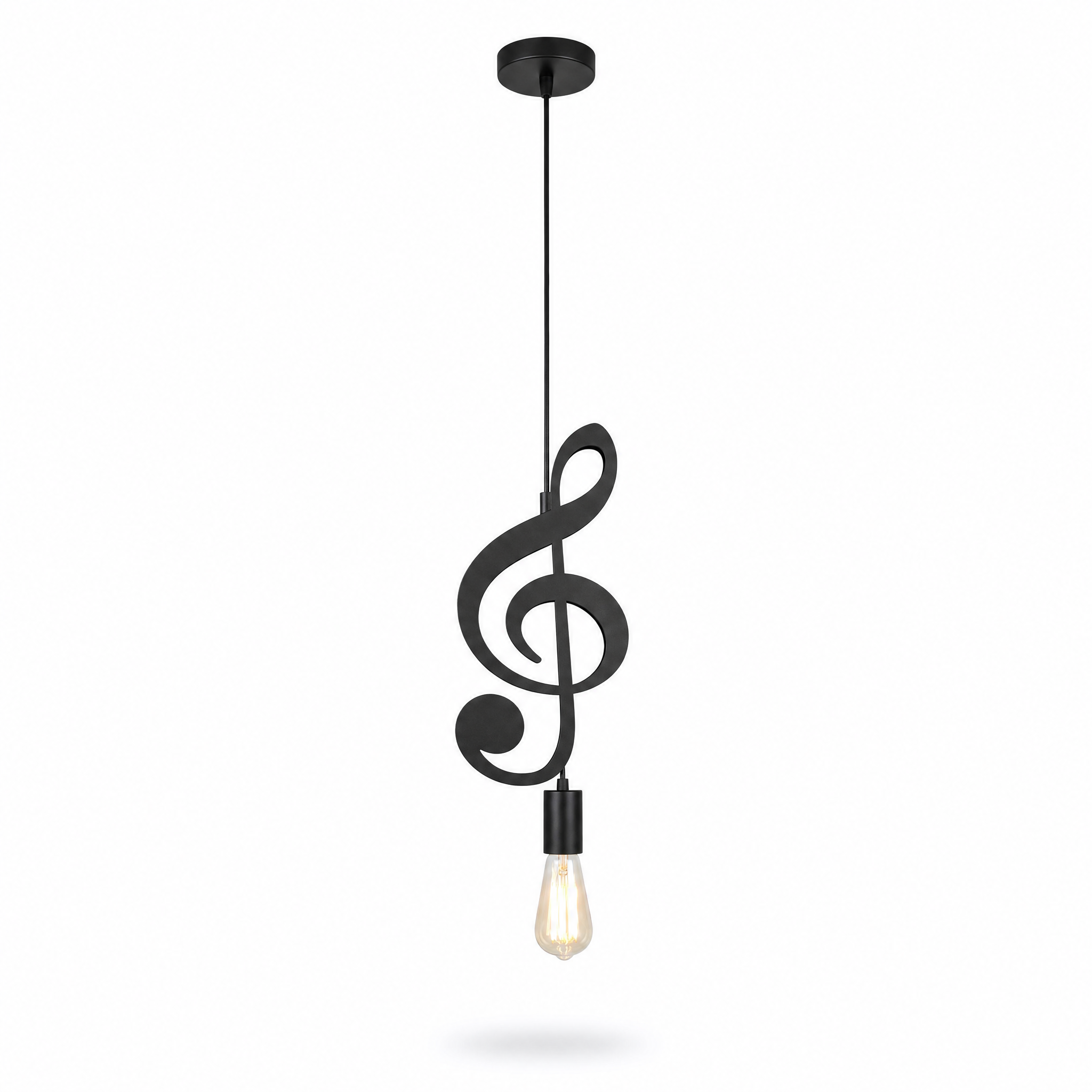 Melodia Sospesa treble clef music note pendant light black
