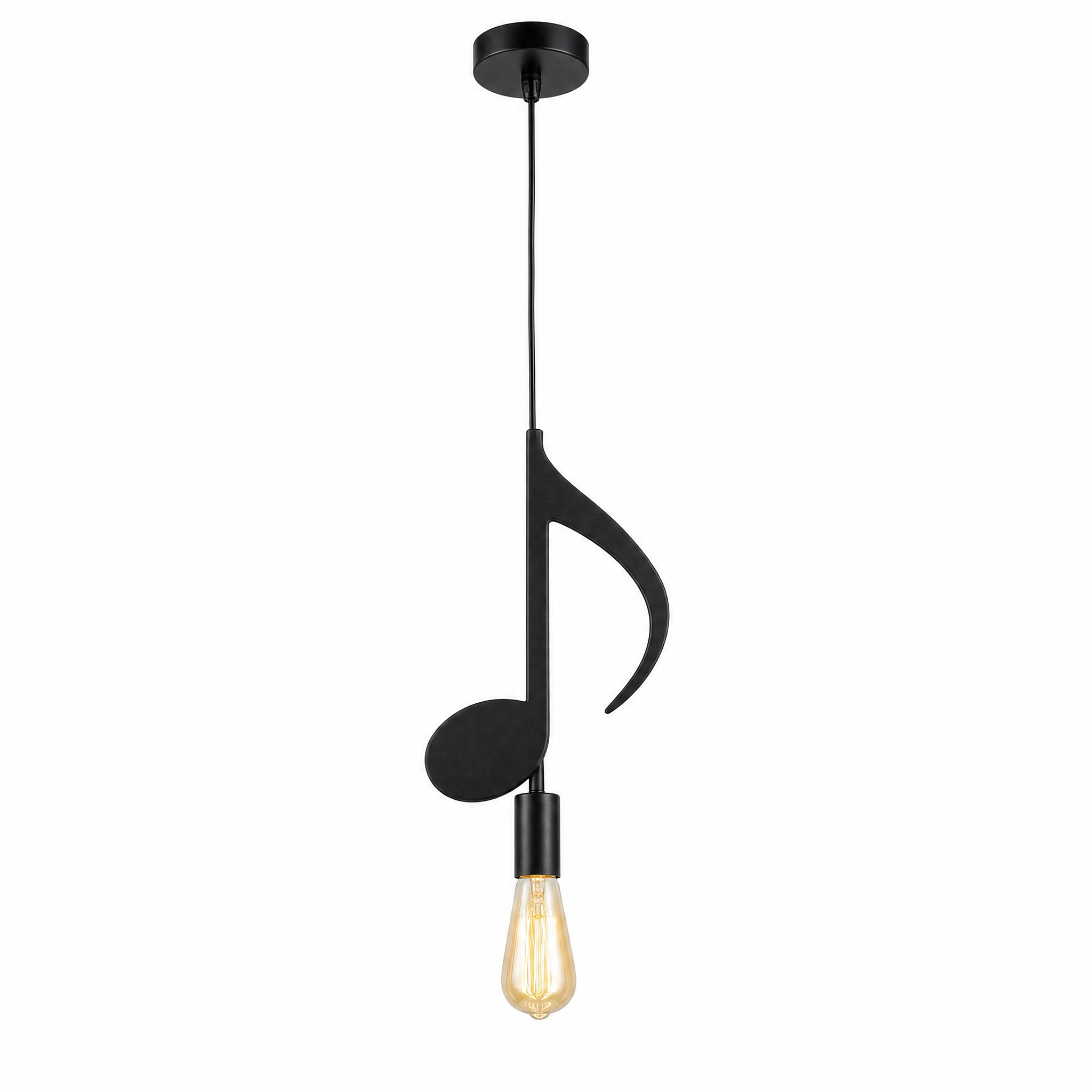Melodia Sospesa eighth note music note pendant light black