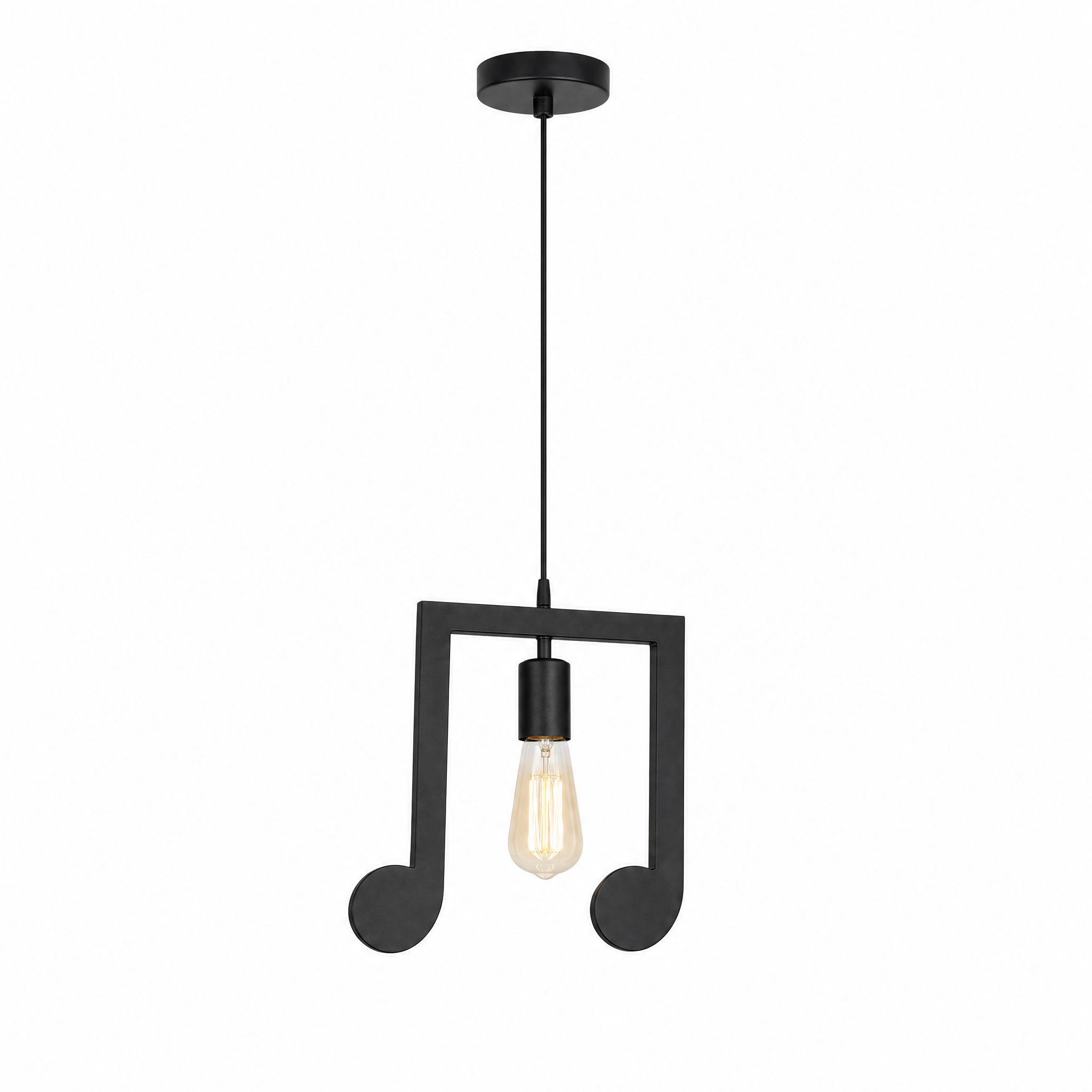 Melodia Sospesa beamed notes music note pendant light black
