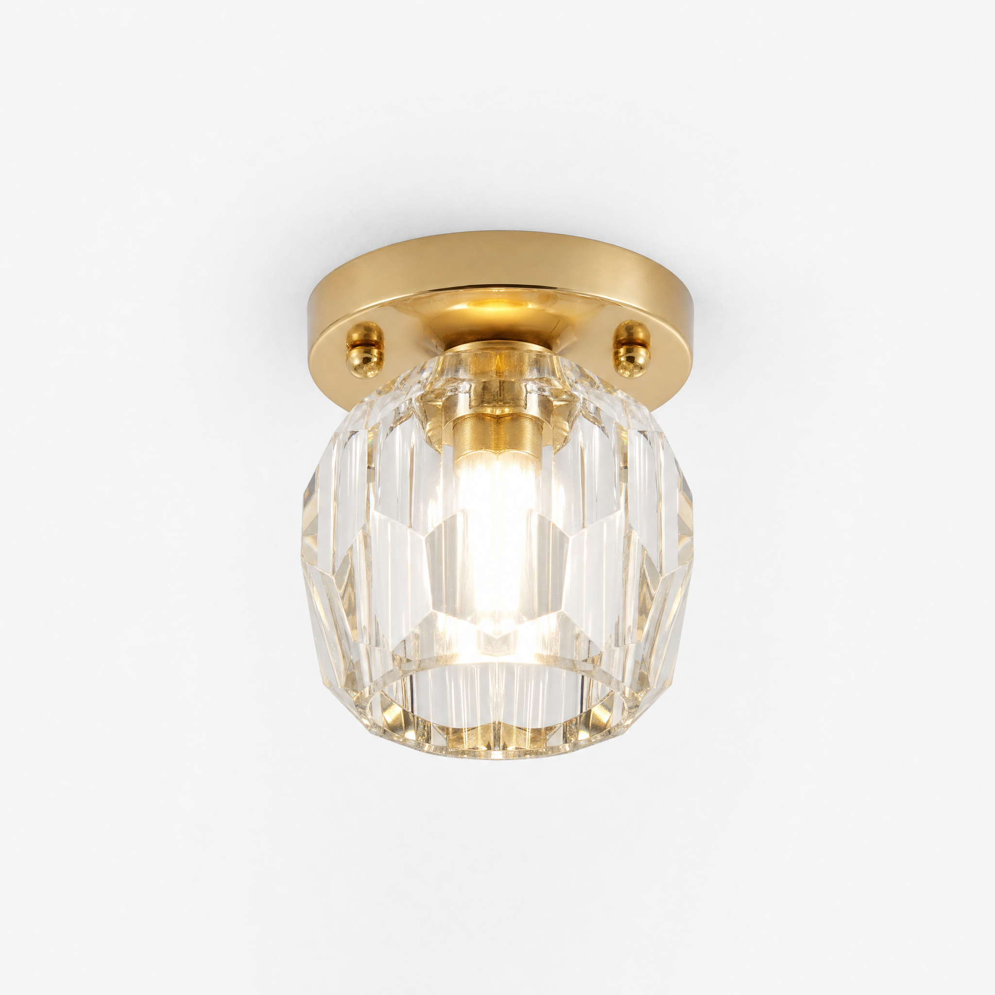 Crystal cylinder ceiling light natural white