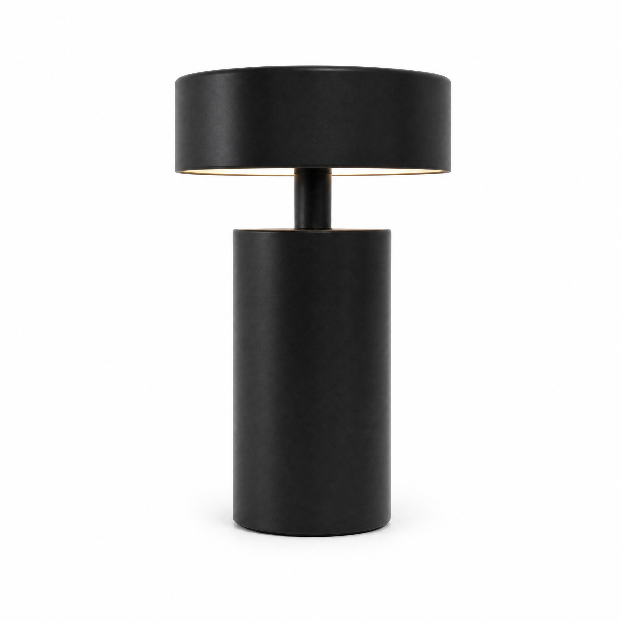 Vespera Tocco cordless table lamp, black, lit