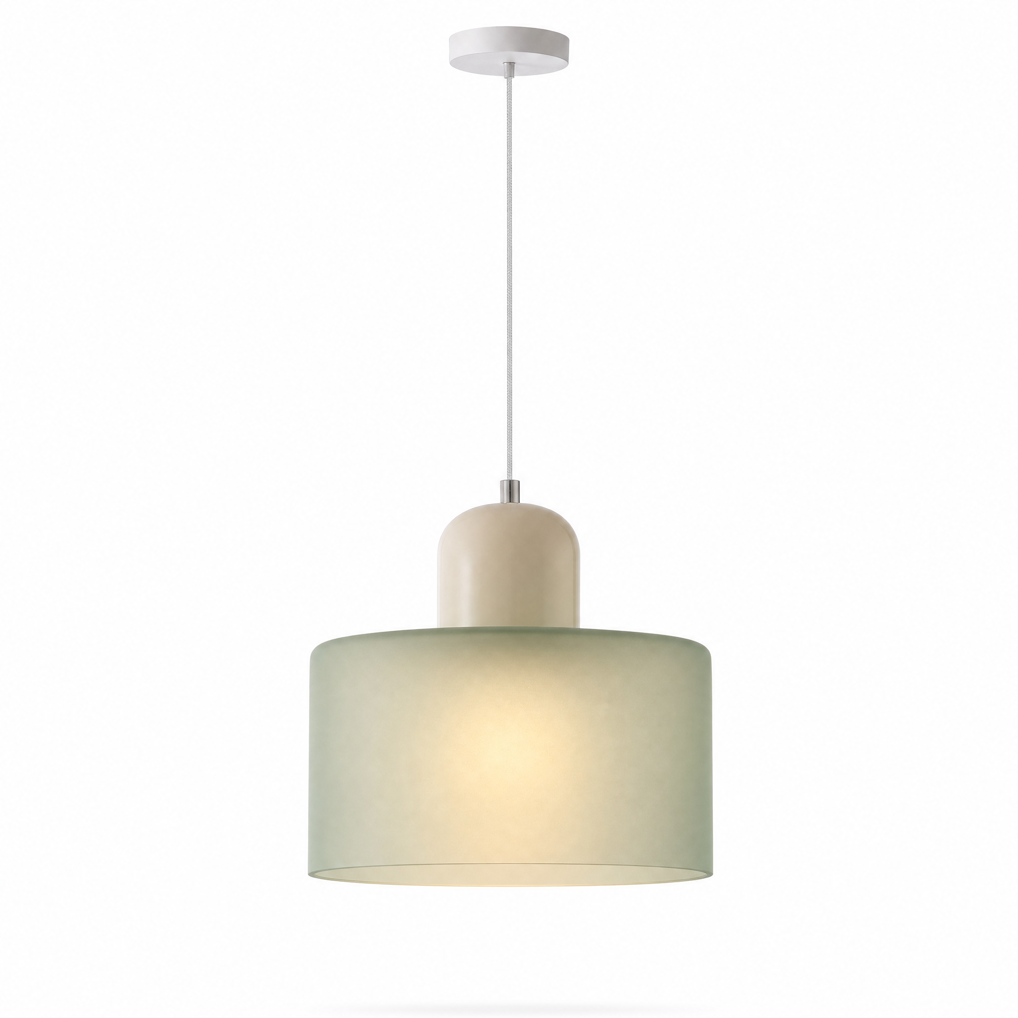 Bruma Sfumata frosted glass pendant, sage green