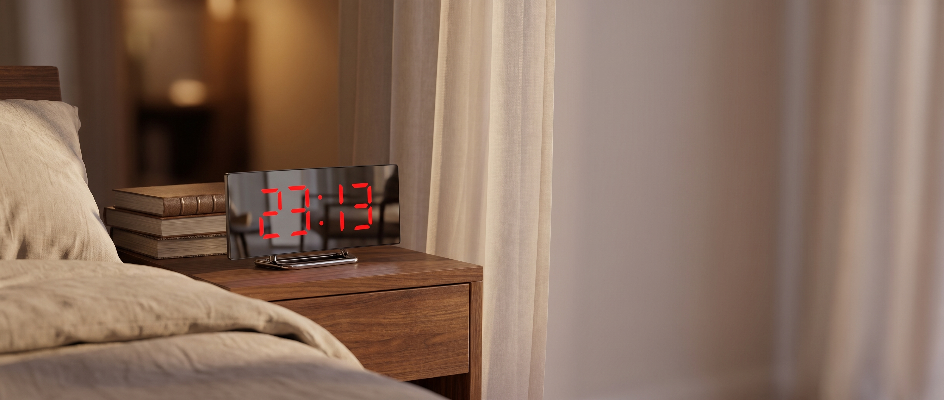 Arco Notte LED digital alarm clock banner red display bedside