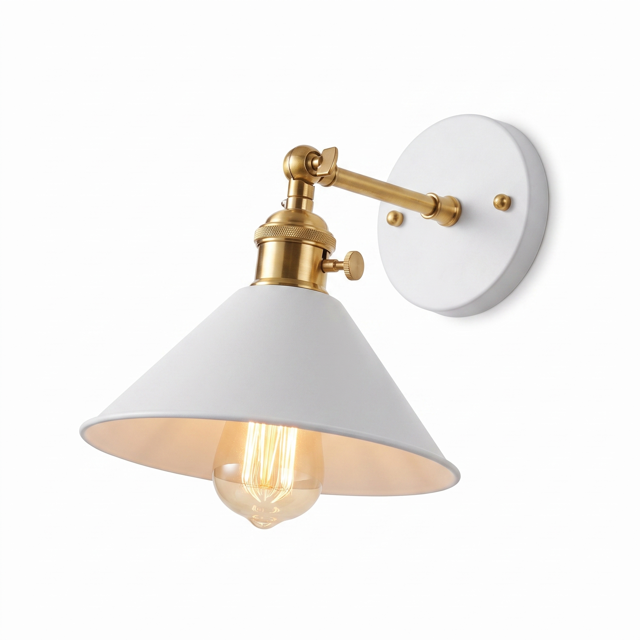 Dolce Aria white cone wall sconce