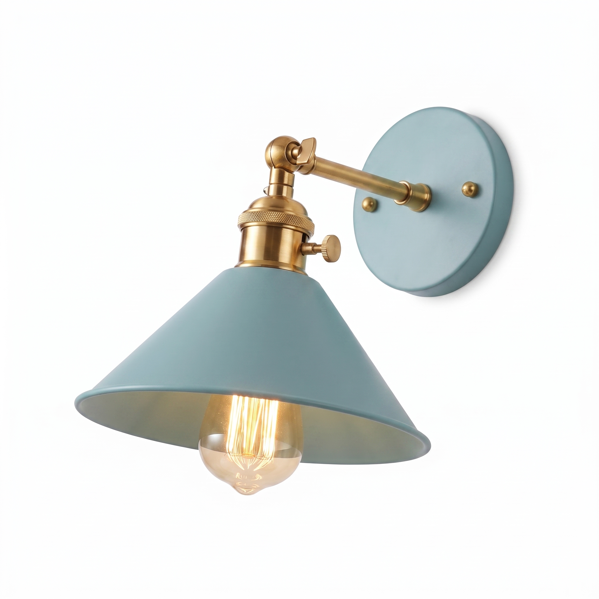 Dolce Aria dusty teal cone wall sconce
