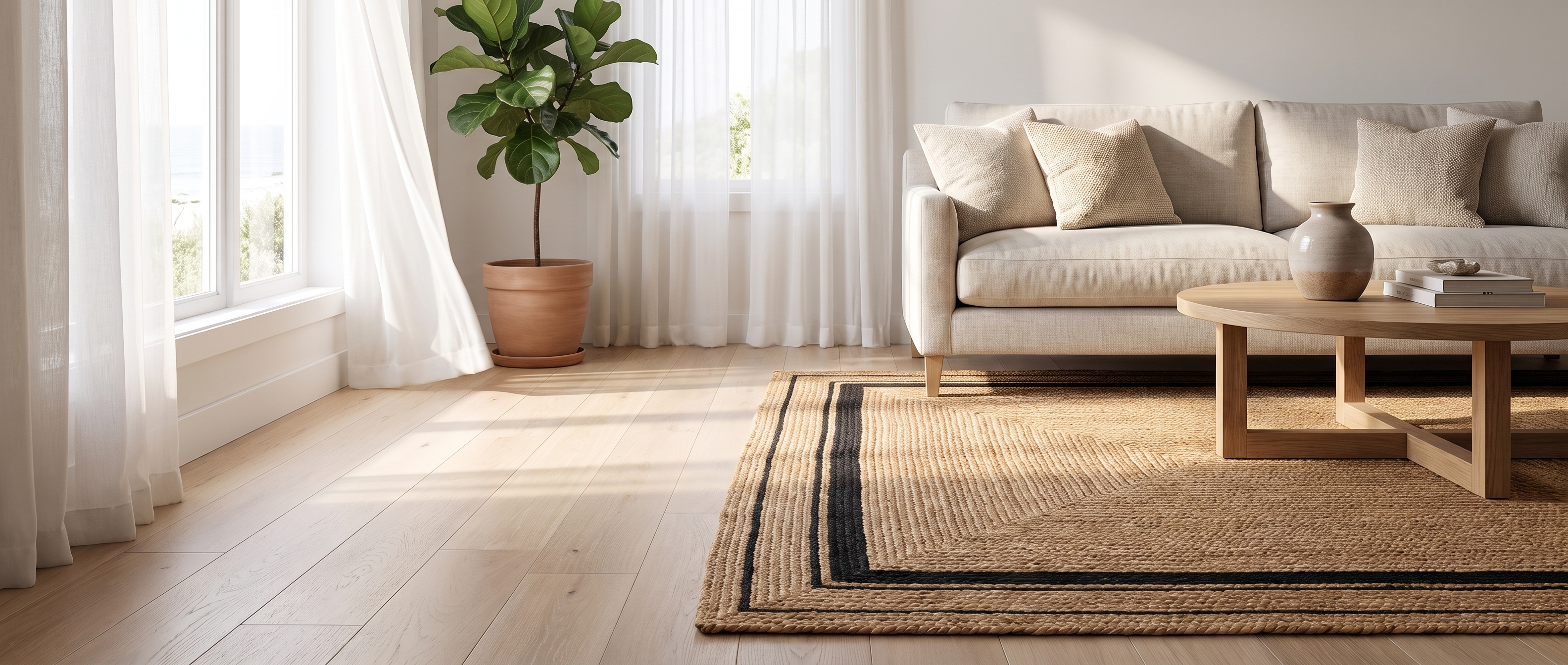 Riva Dorata jute rug banner