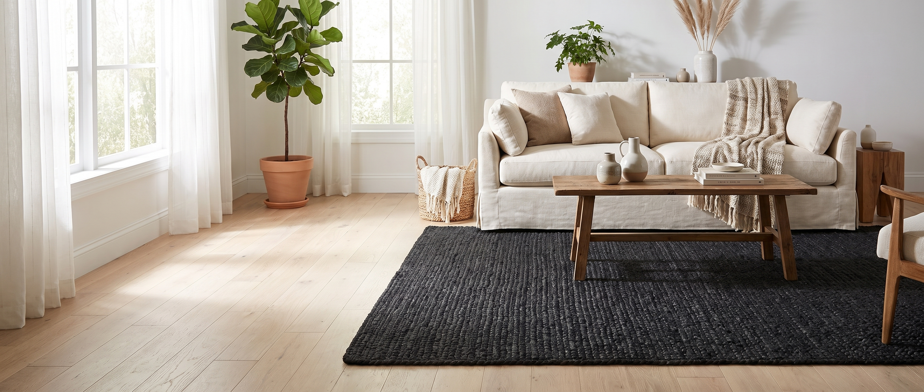 Ombra Intreccio jute rug banner